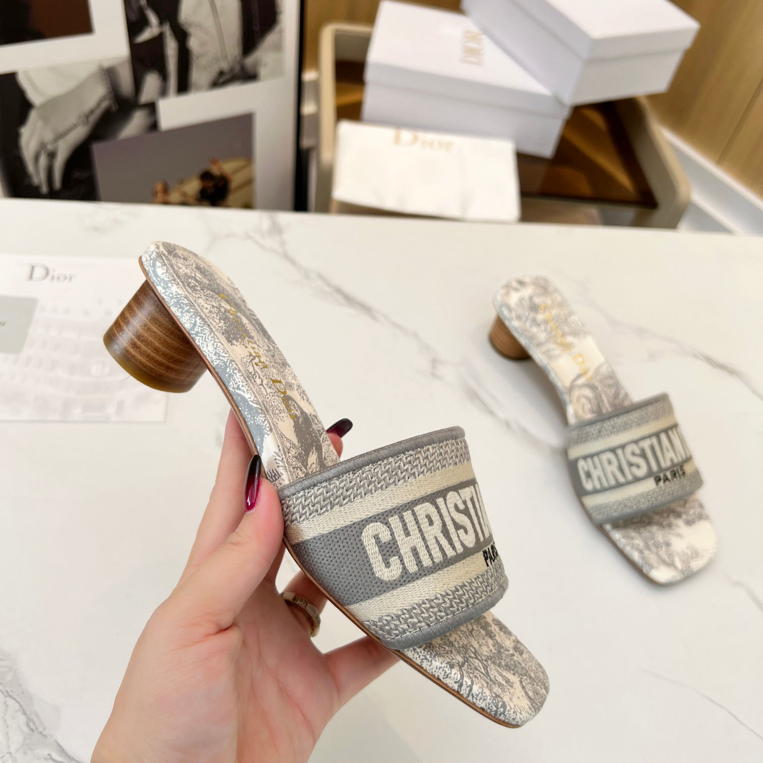 Dior Dway Heeled Slide - EUR FASHION