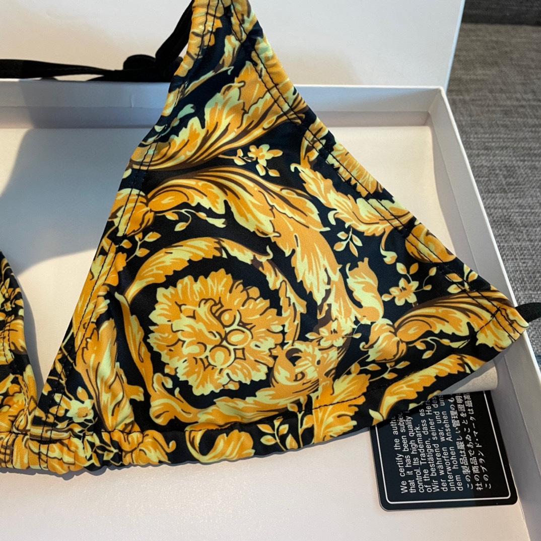 Versace Baroque-print Triangle Bikini  - EUR FASHION