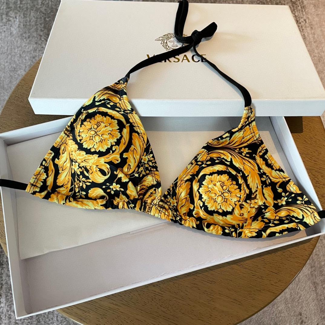 Versace Baroque-print Triangle Bikini  - EUR FASHION