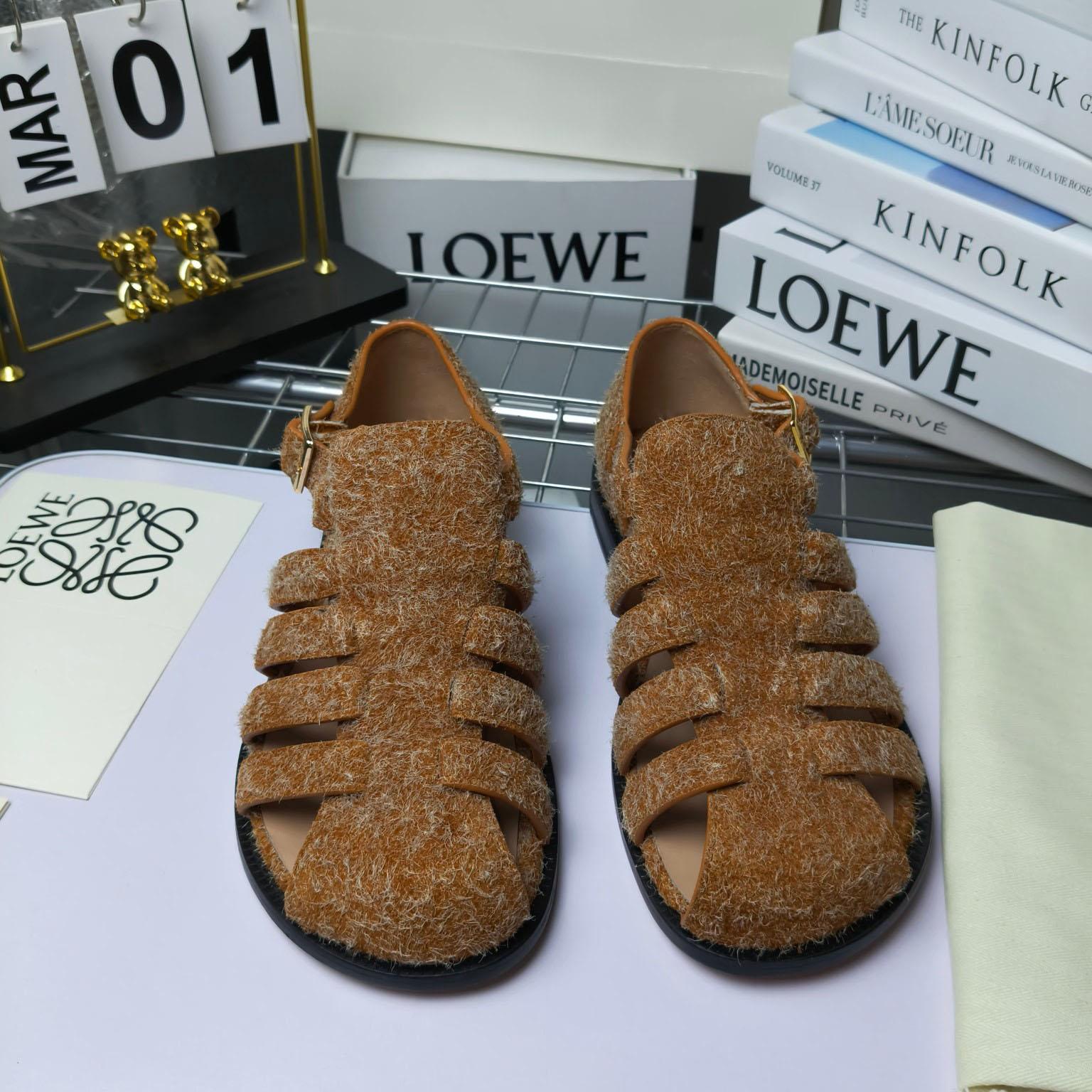 Loewe Campo Sandal In Brushed Suede - EUR FASHION