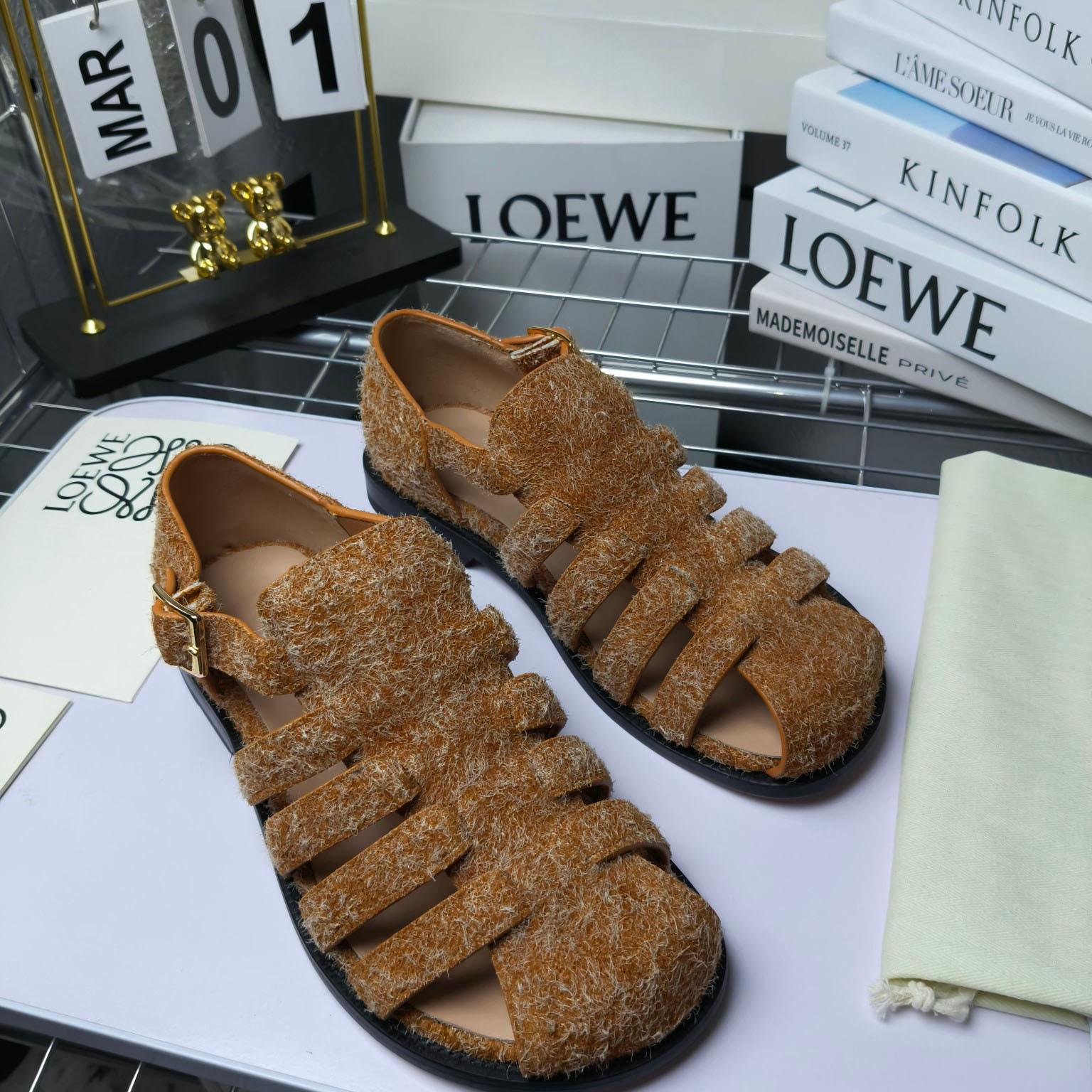 Loewe Campo Sandal In Brushed Suede - EUR FASHION