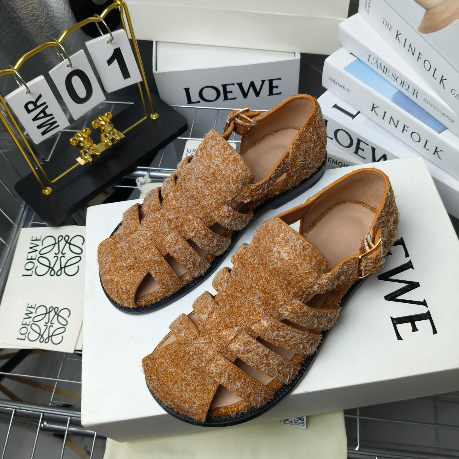 Loewe Campo Sandal In Brushed Suede - EUR FASHION