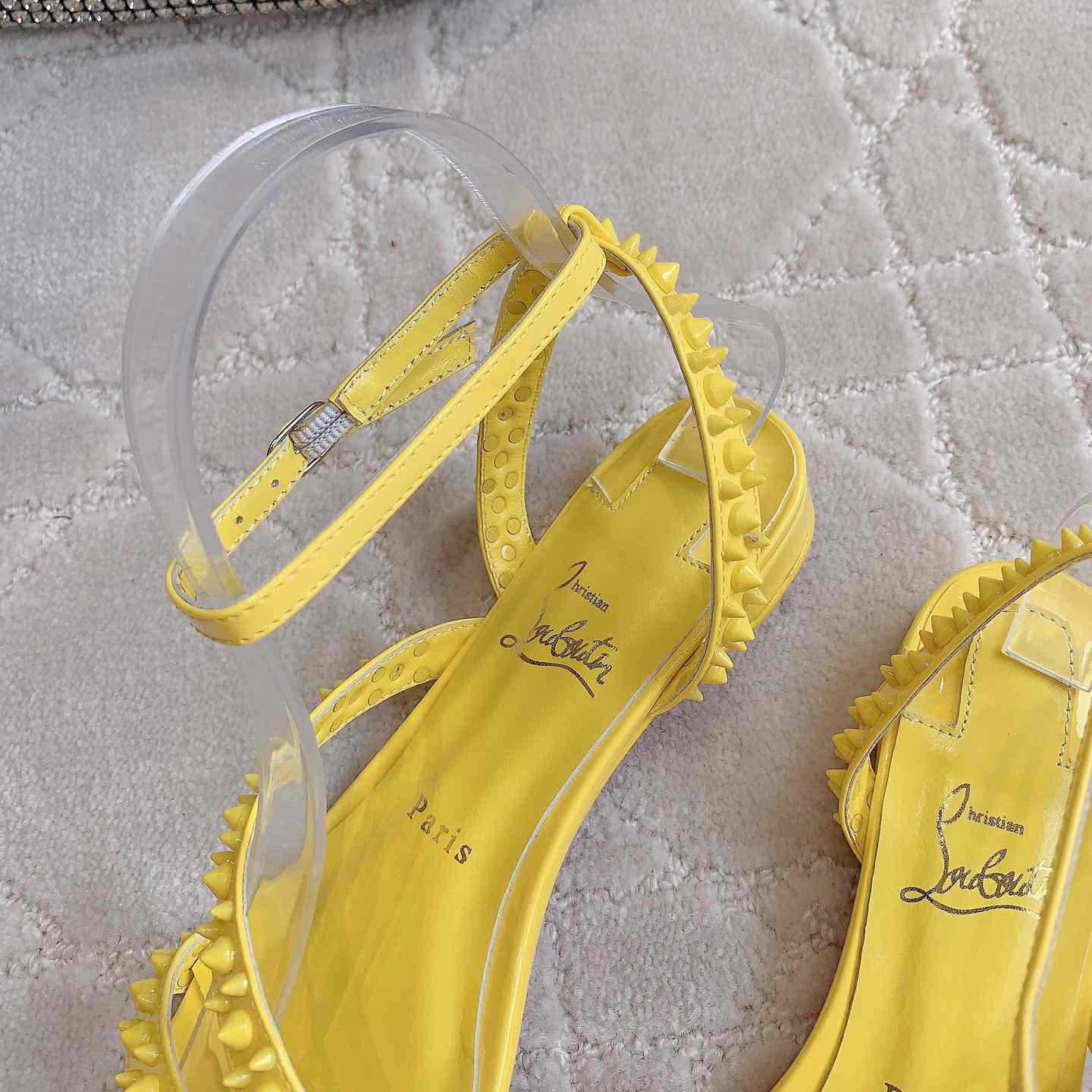 Christian Louboutin Mafaldina Spikes Leather Sandals - EUR FASHION