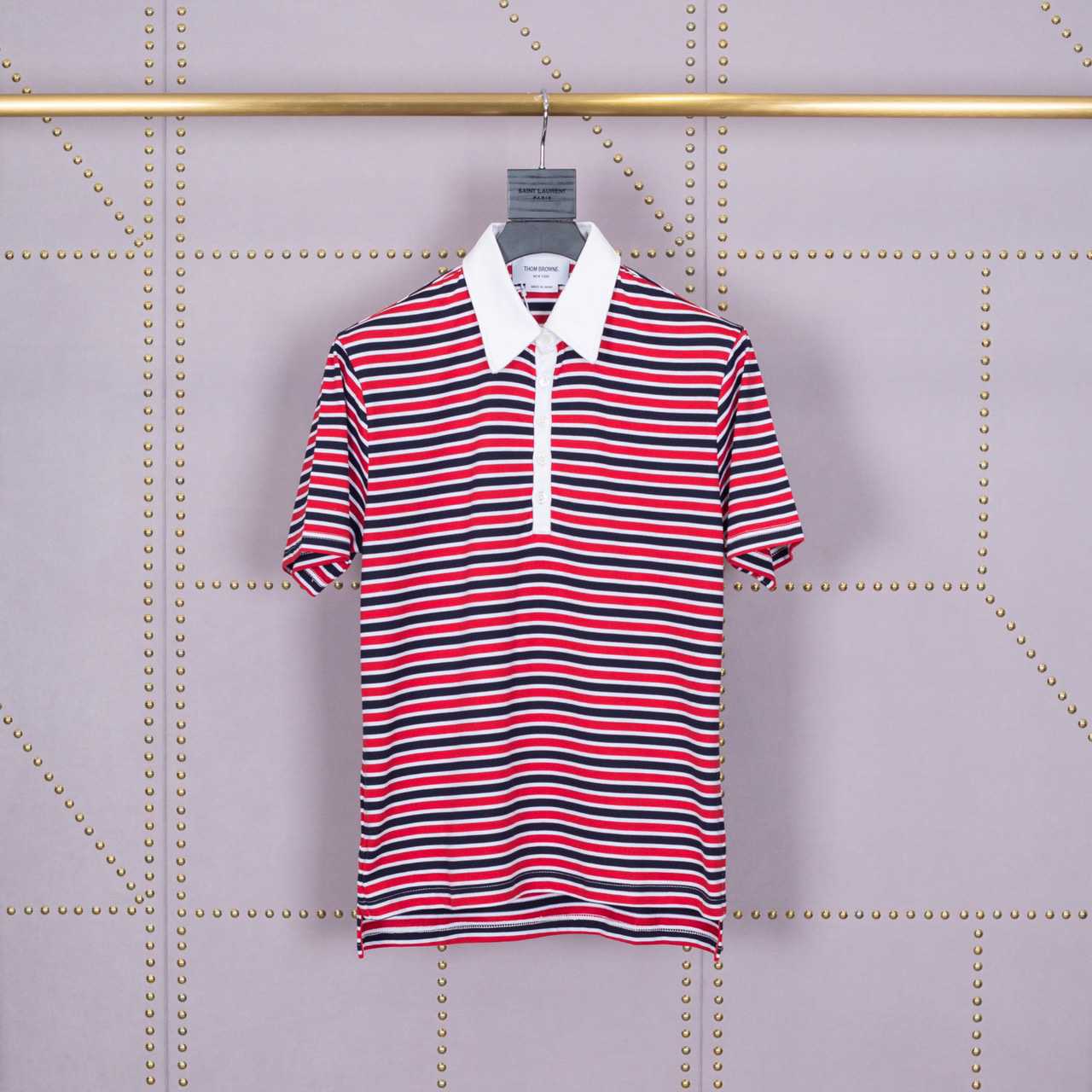 Thom Browne Striped Cotton-jersey Polo  1897 - EUR FASHION