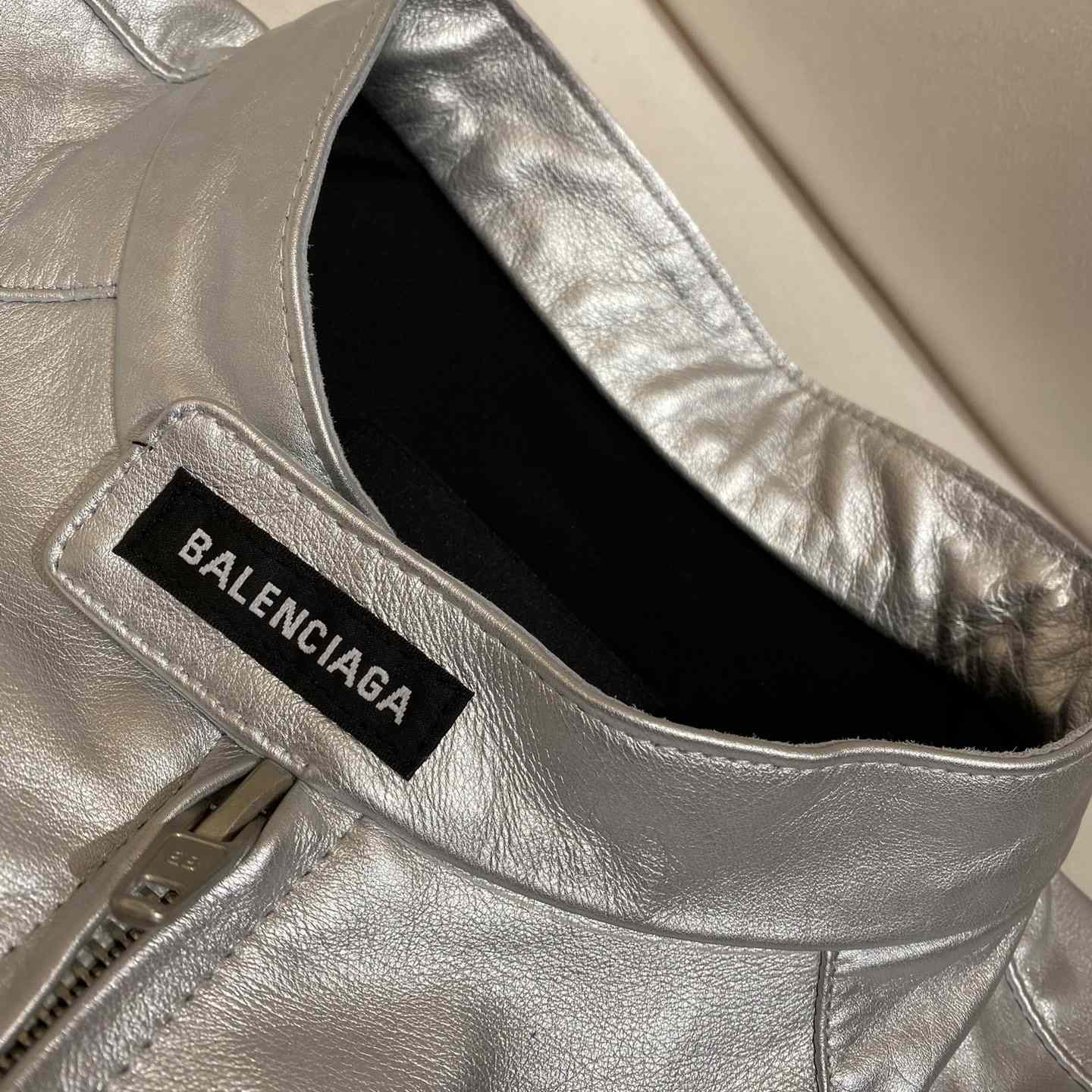 Balenciaga Unity Sports Icon Racer Jacket In Silver - EUR FASHION