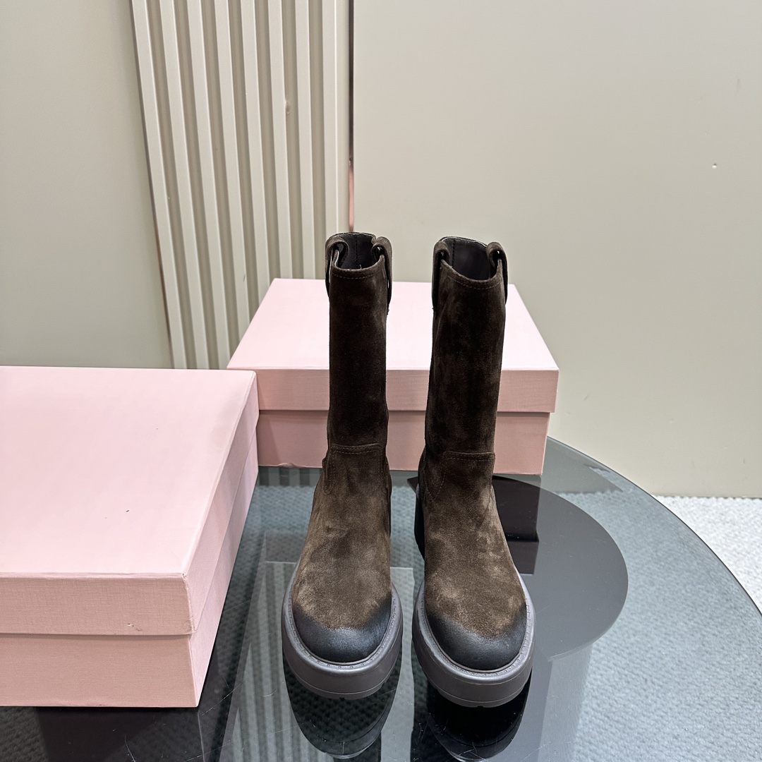 Miu Miu Suede Boots - EUR FASHION