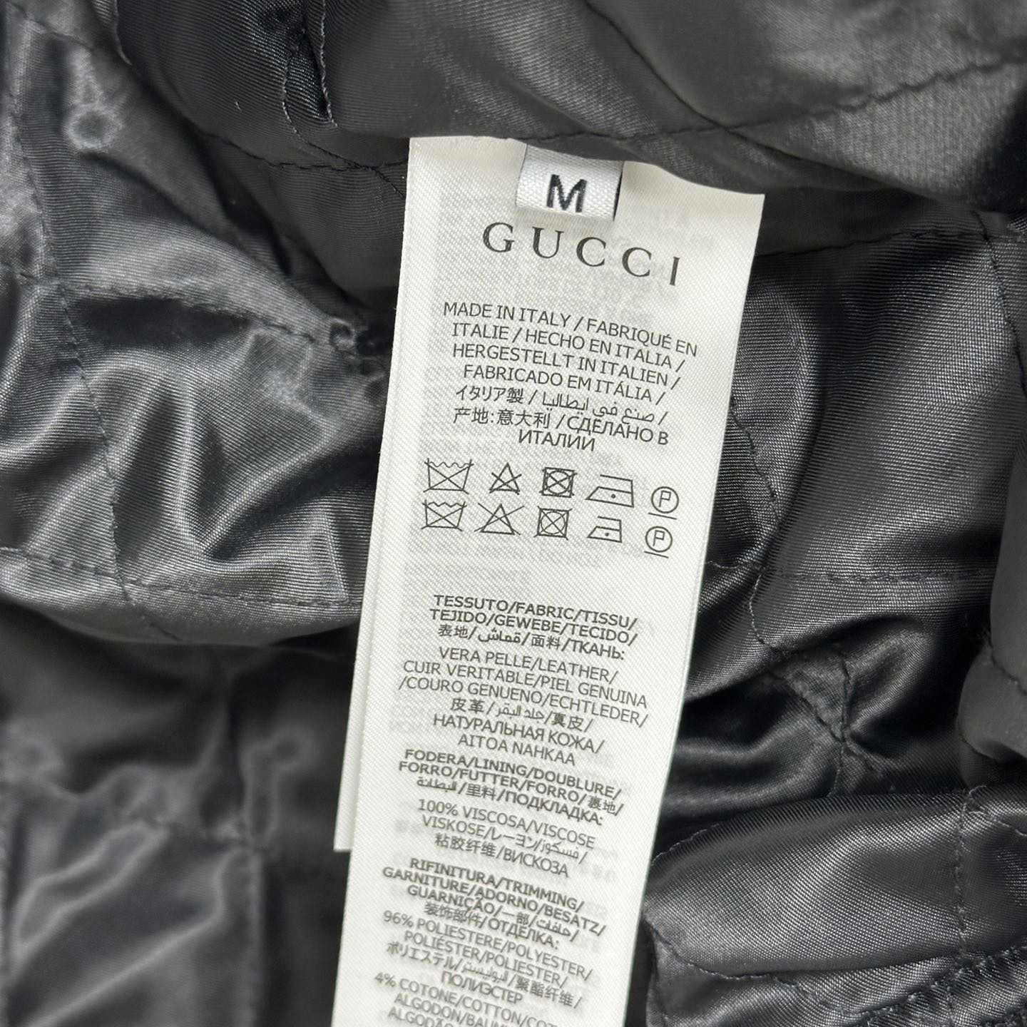 Gucci Embossed GG Leather Bomber Jacket  - EUR FASHION