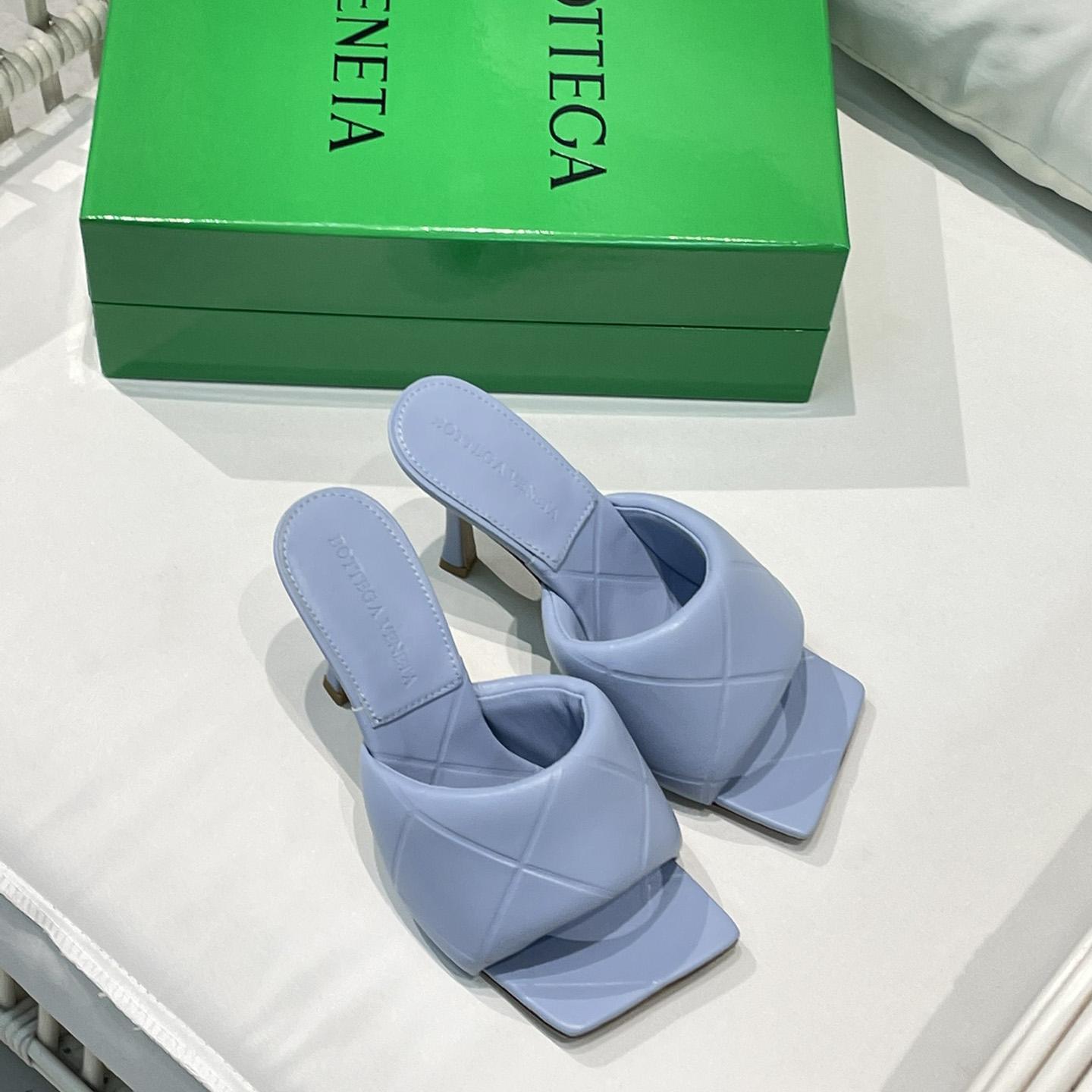 Bottega Veneta Blue Heeled Mule Sandals  - EUR FASHION
