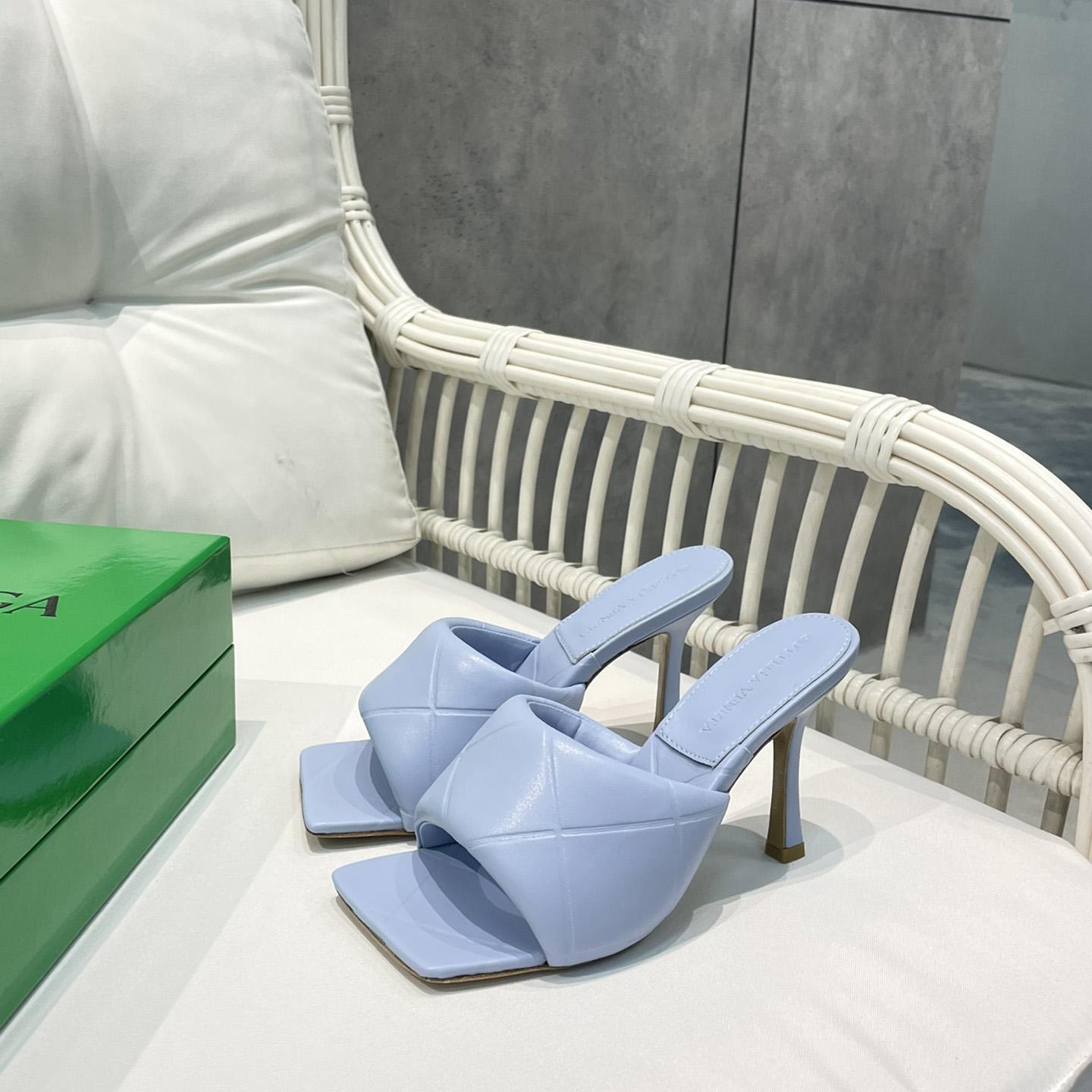 Bottega Veneta Blue Heeled Mule Sandals  - EUR FASHION
