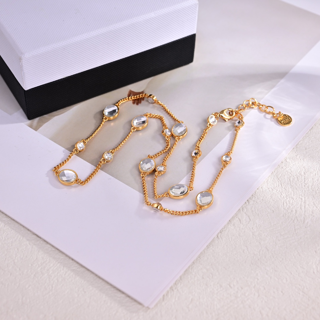 Miu Miu Metal Bracelet With Crystals - EUR FASHION