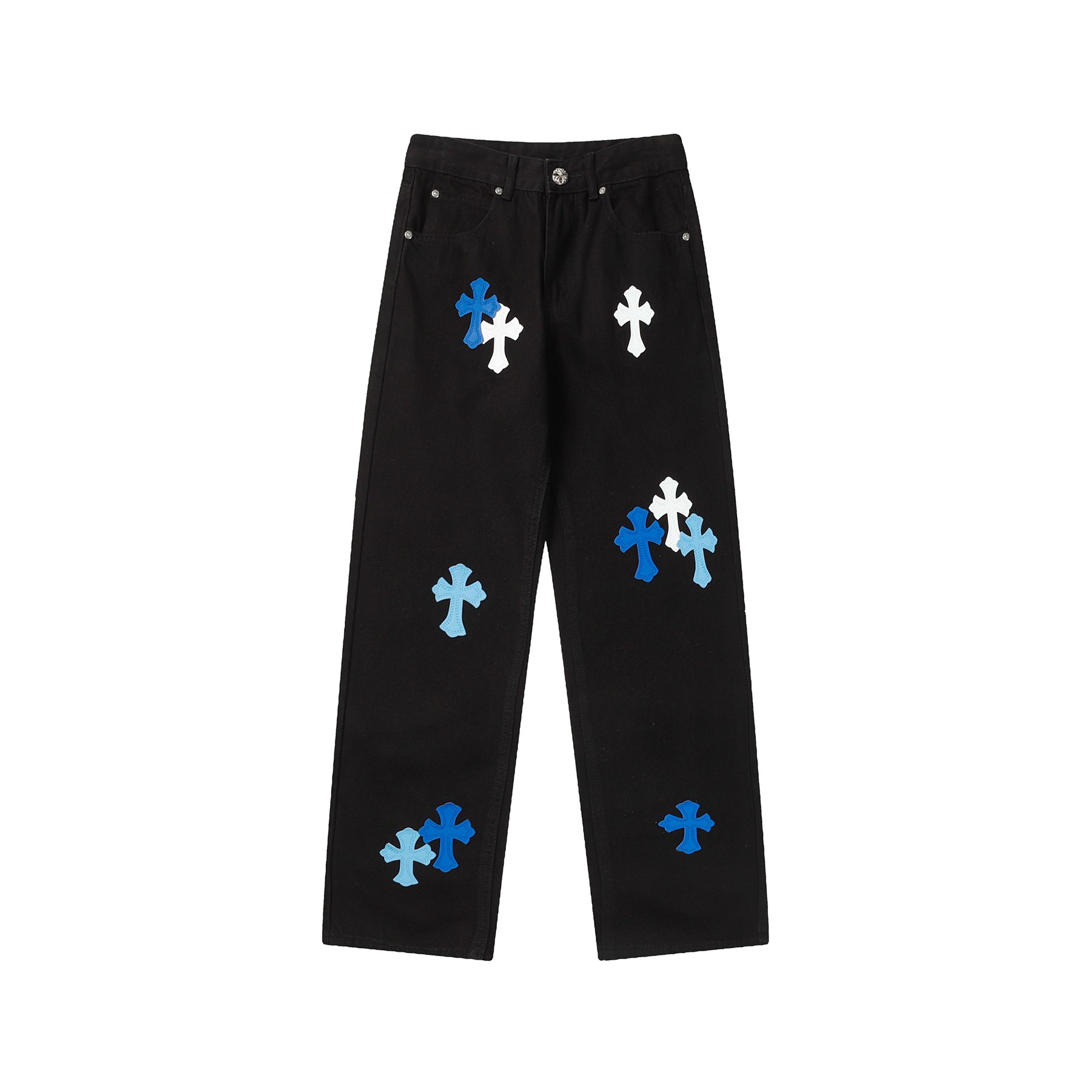 Chrome Heart Cross Patch Jeans - EUR FASHION