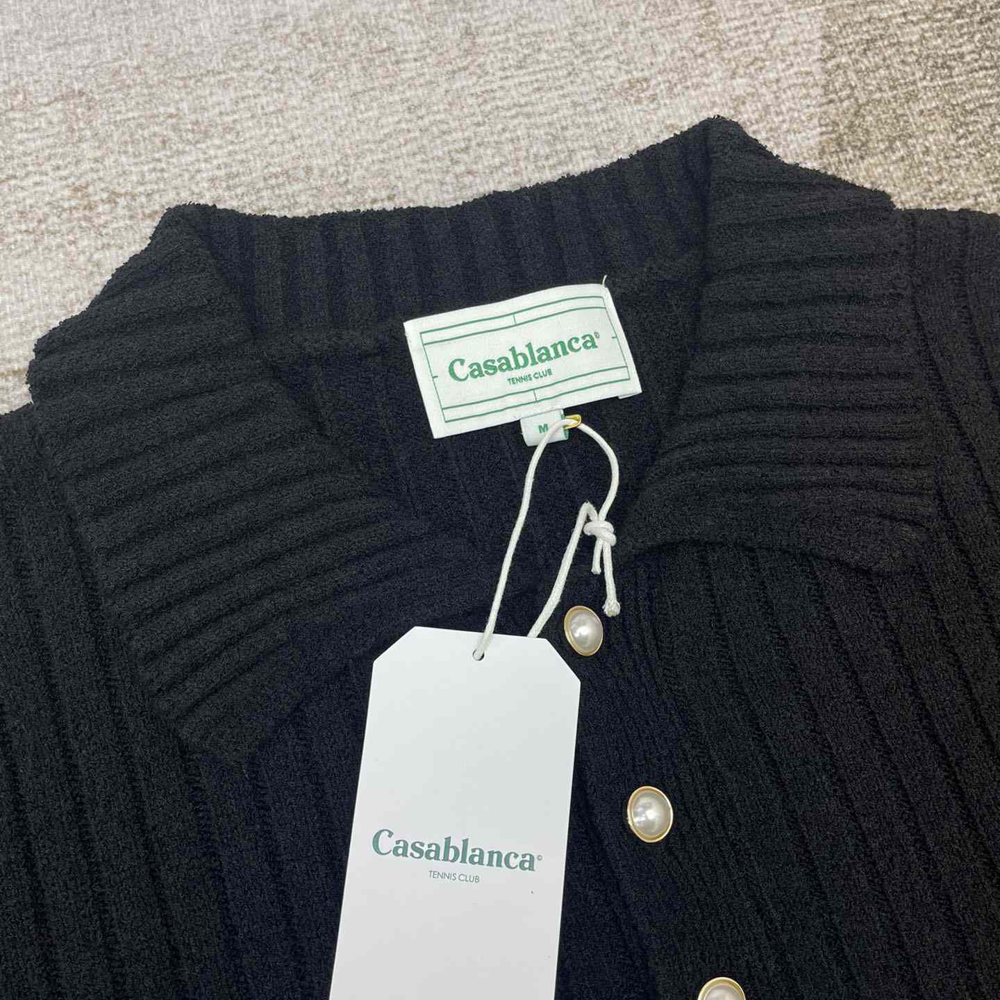 Casablanca  Ribbed Bouclé Cotton-Blend Polo Shirt   D0066 - EUR FASHION