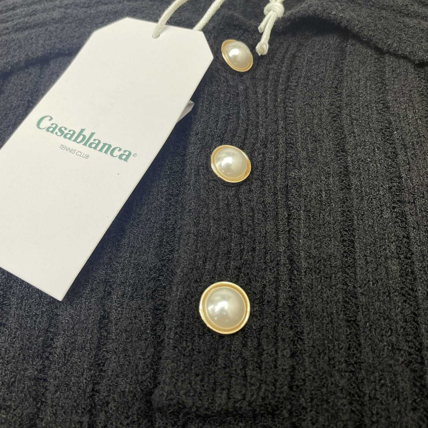 Casablanca  Ribbed Bouclé Cotton-Blend Polo Shirt   D0066 - EUR FASHION