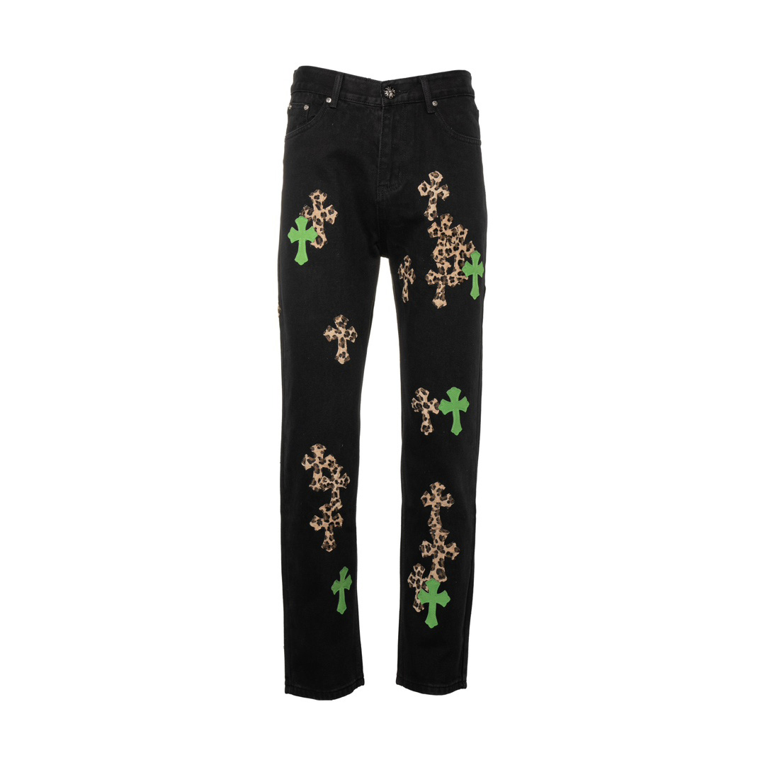 Chrome Heart Cross Patch Jeans - EUR FASHION
