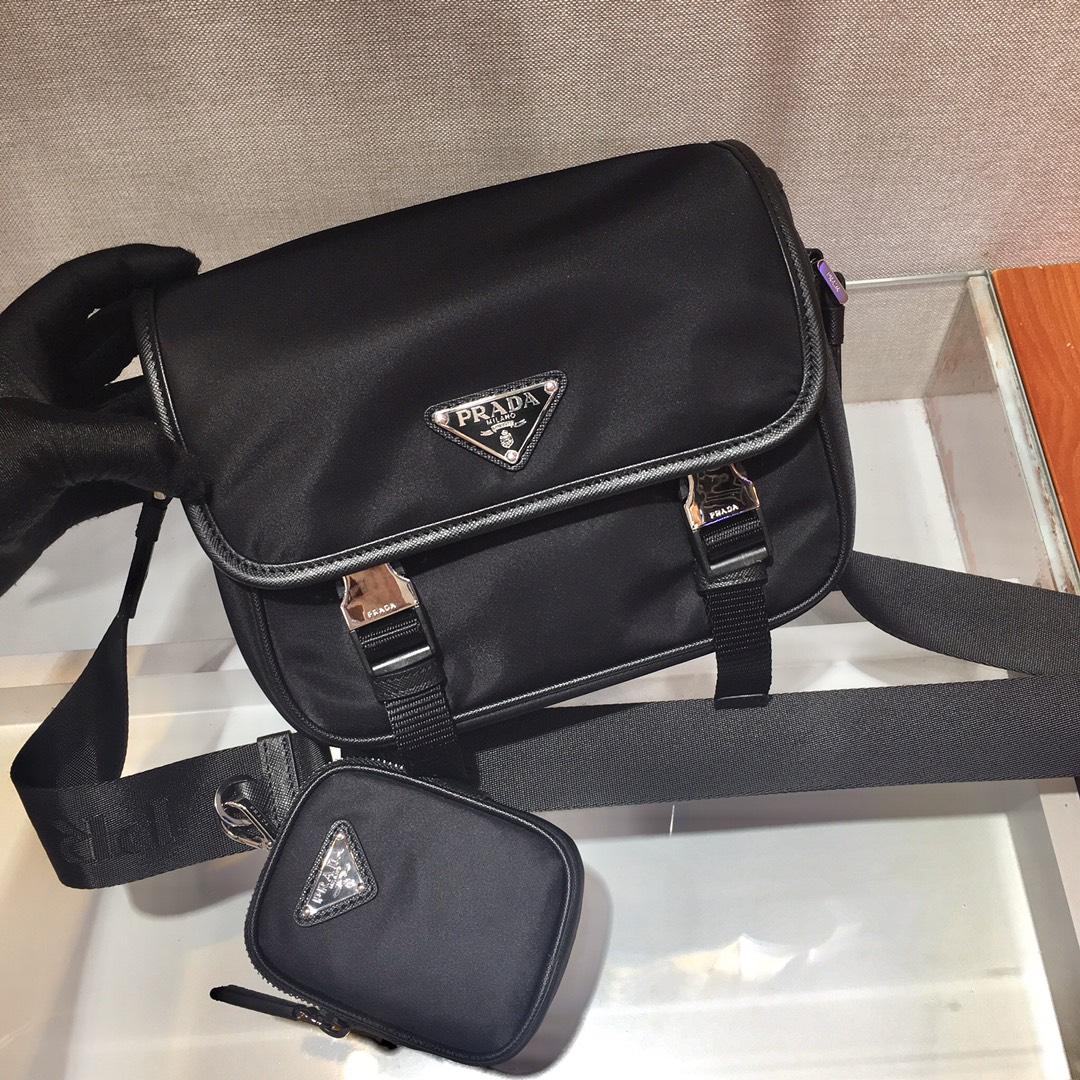 Prada Re-Nylon and Saffiano Leather Shoulder Bag - EUR FASHION