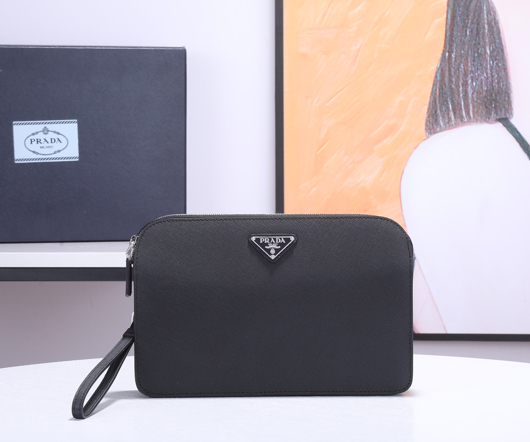 Prada Saffiano Leather Clutch  (26.5*17*5cm) - EUR FASHION
