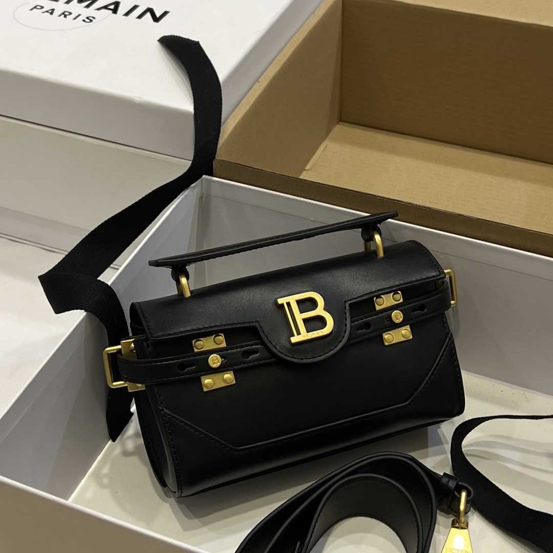 Balmain Black Leather Shoulder Bag  (19*12*7.5cm) - EUR FASHION