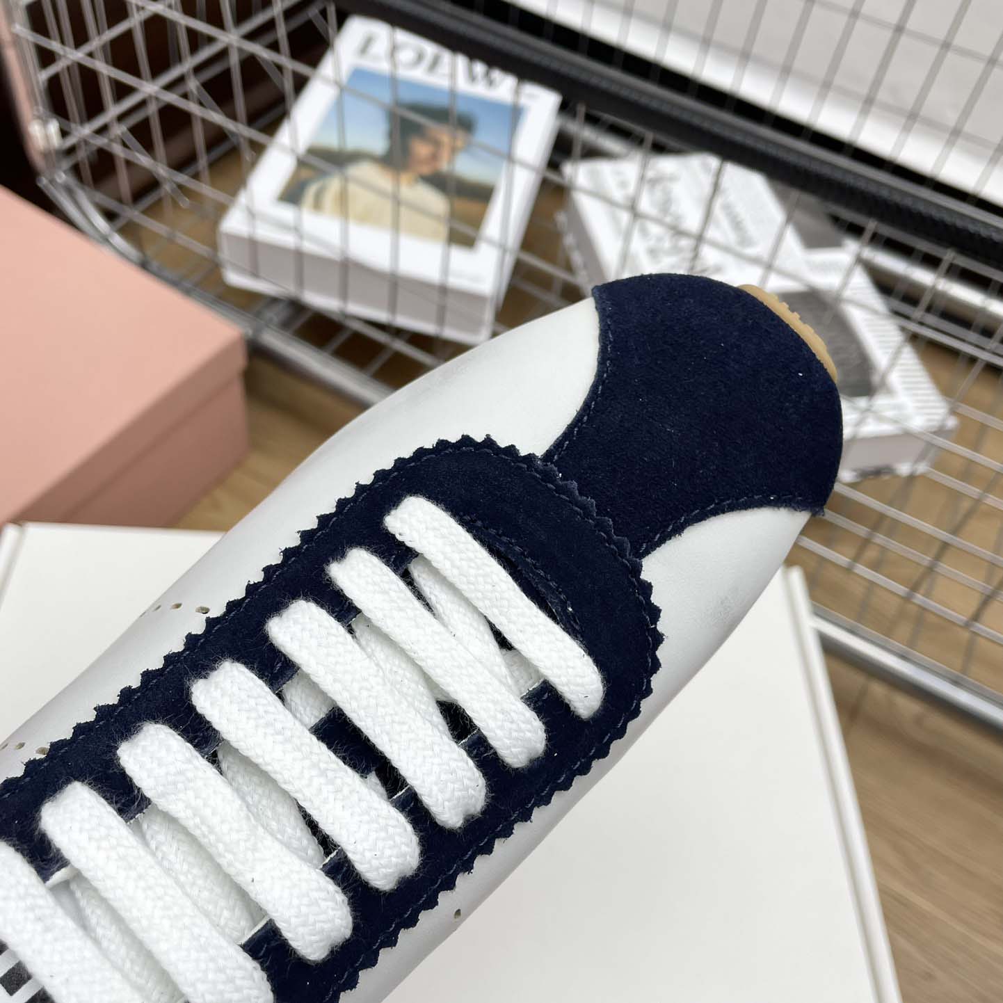 Miu Miu Plume Nappa Leather And Suede Sneakers - EUR FASHION