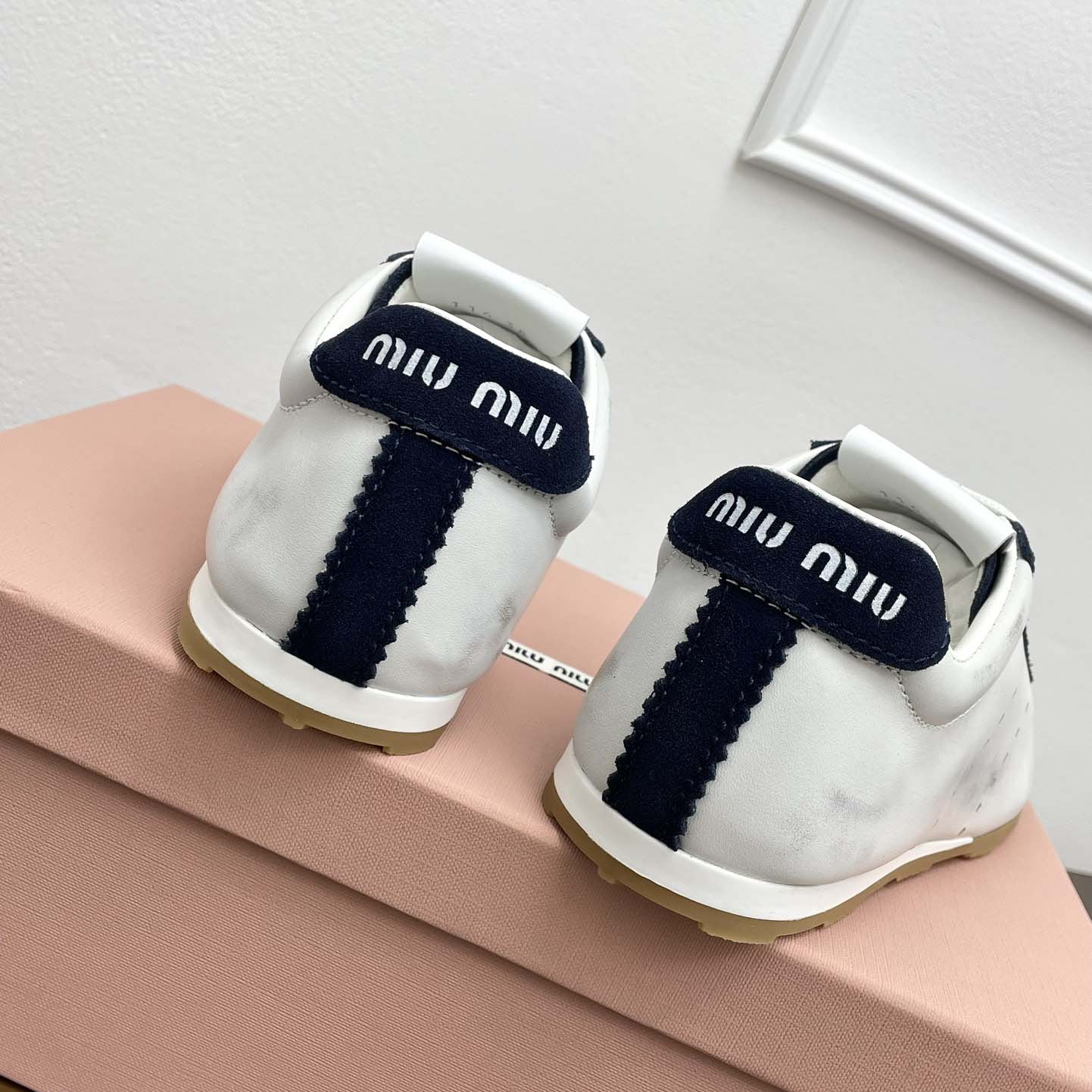 Miu Miu Plume Nappa Leather And Suede Sneakers - EUR FASHION