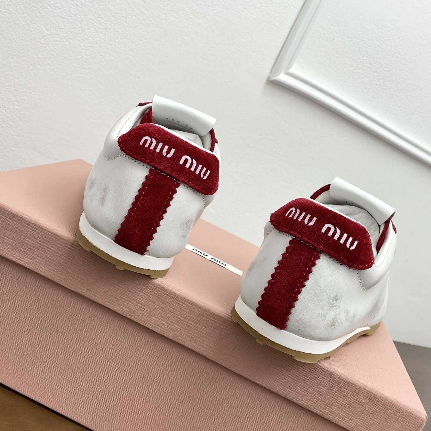 Miu Miu Plume Nappa Leather And Suede Sneakers - EUR FASHION