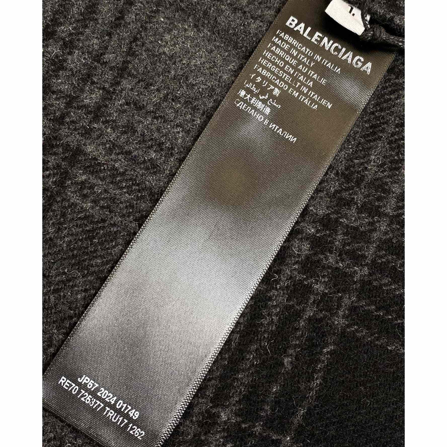 Balenciaga Black Checked Wool-Blend Flannel Shirt - EUR FASHION