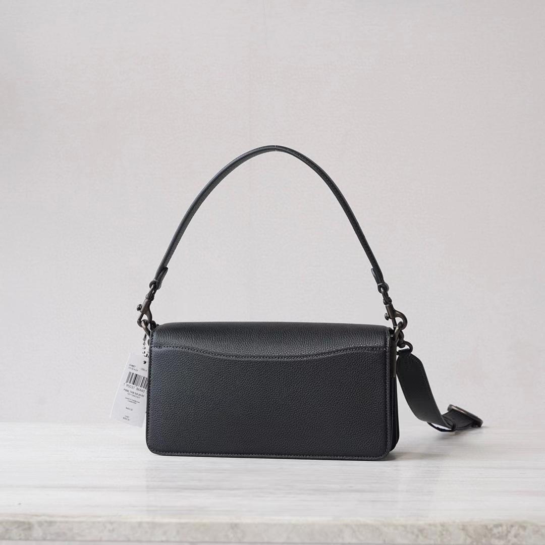 Coach Women's Black Pebble Tabby Shoulder Bag （26*15*8cm） - EUR FASHION