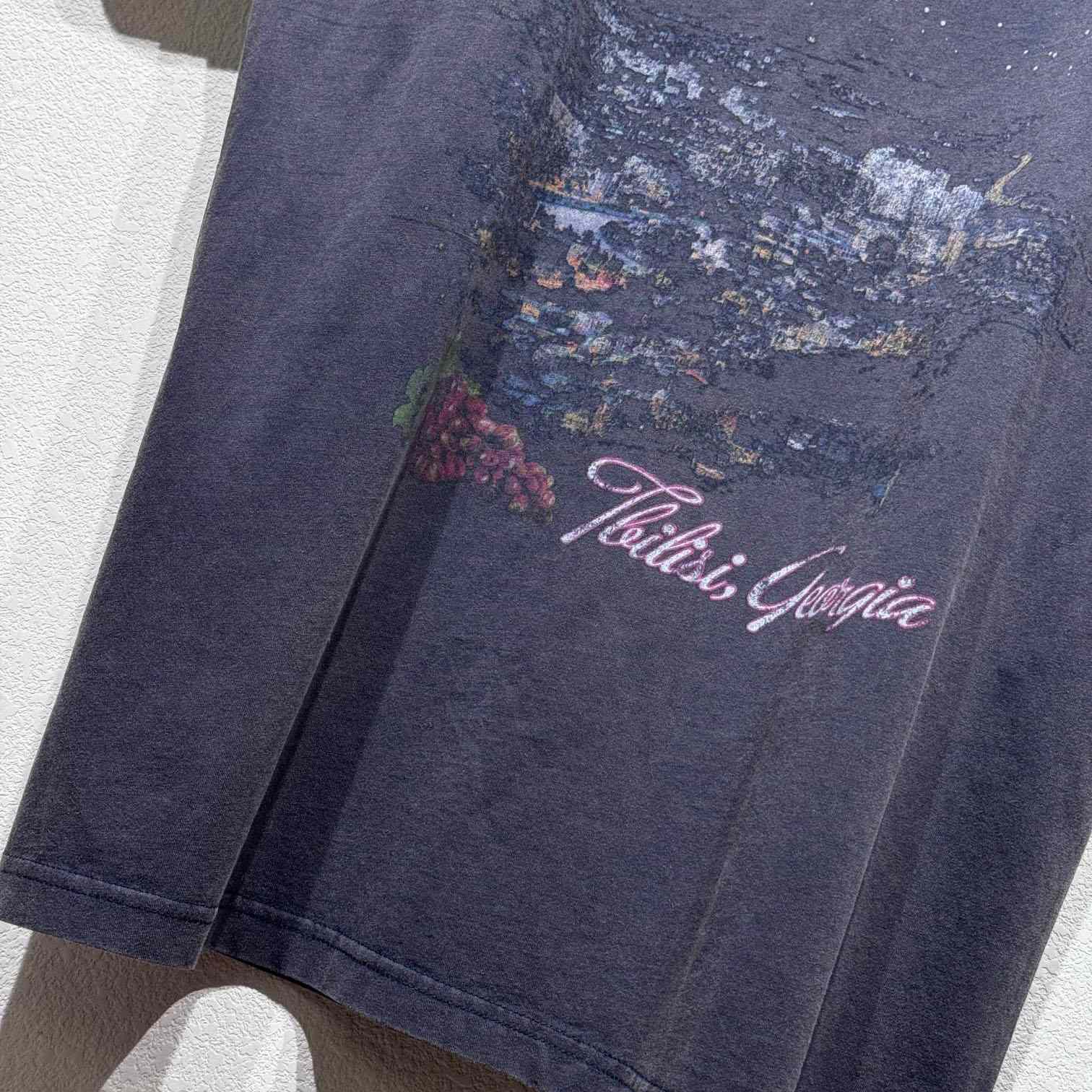 Balenciaga Tbilisi T-Shirt Oversized In Faded Washed Black - EUR FASHION