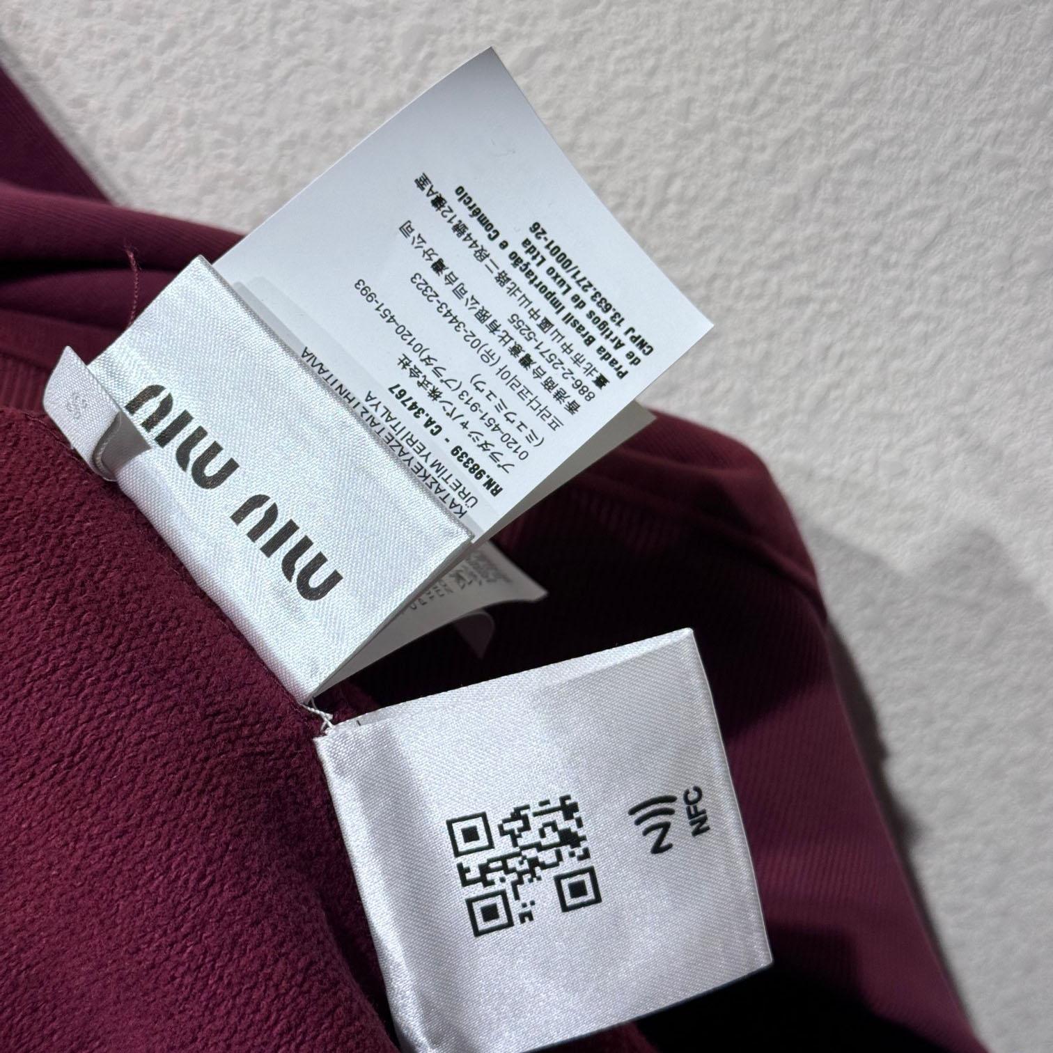 Miu Miu Burgundy Long Sleeve Polo With Logo In Red - EUR FASHION