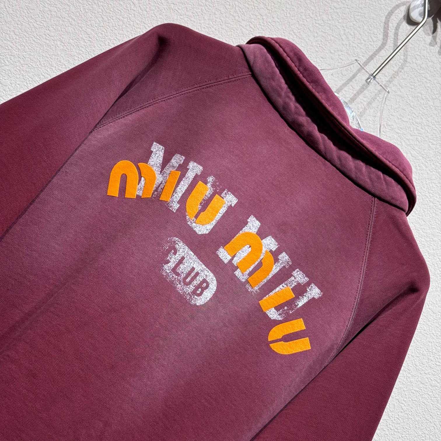Miu Miu Burgundy Long Sleeve Polo With Logo In Red - EUR FASHION