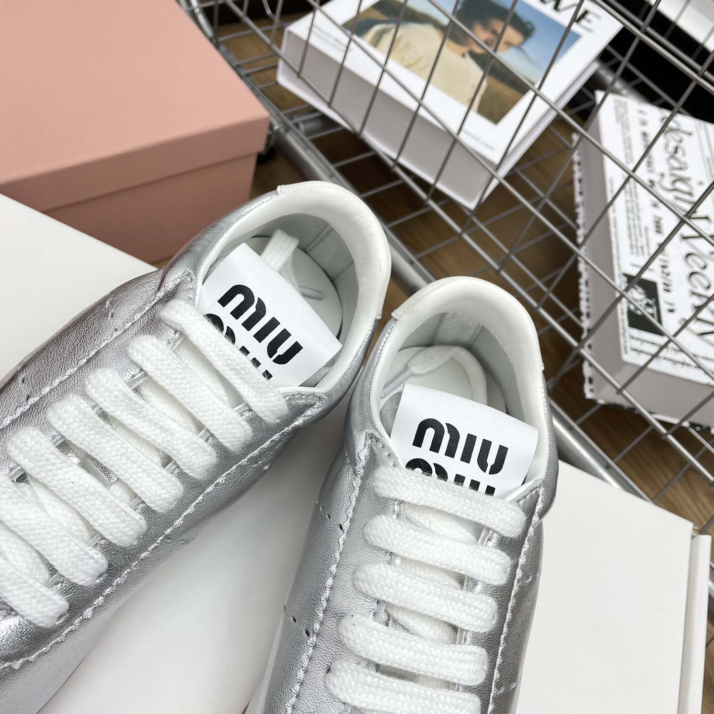 Miu Miu Plume Mordoré Calfskin Sneakers - EUR FASHION