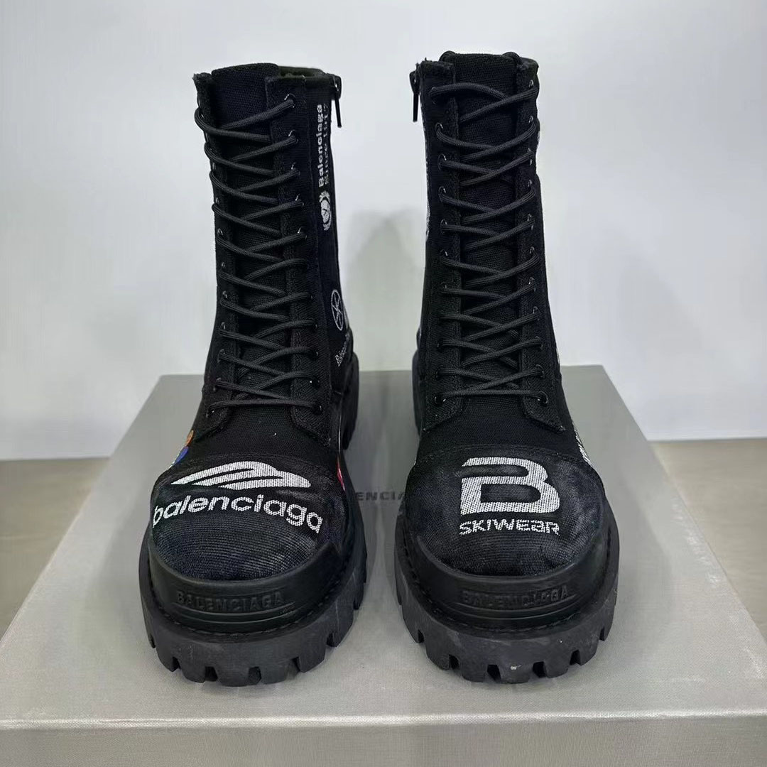 Balenciaga Combat Strike 20mm Boot In Black - EUR FASHION