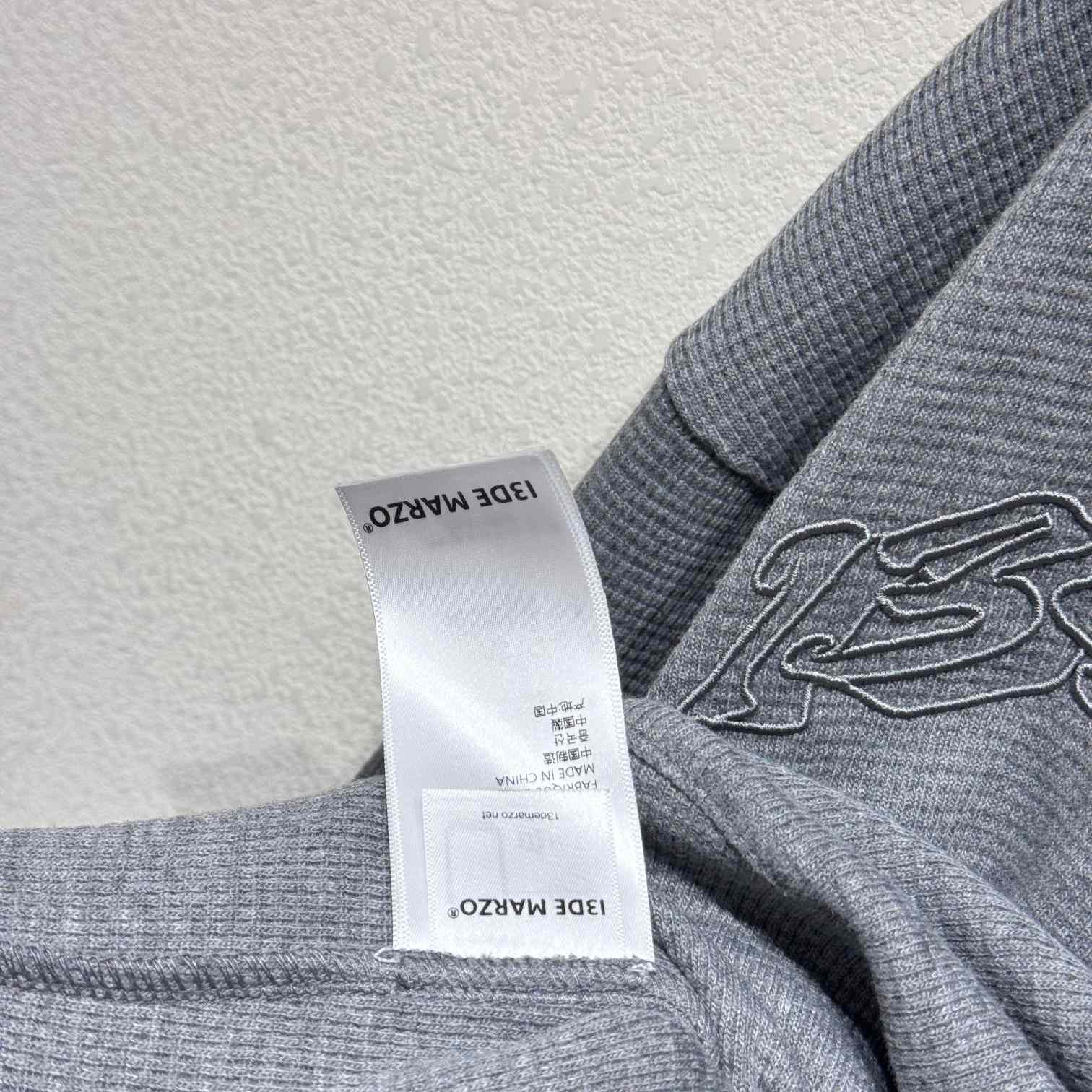 13DE MARZO 2408 Doozoo Waffle Check Hoodie Grey - EUR FASHION