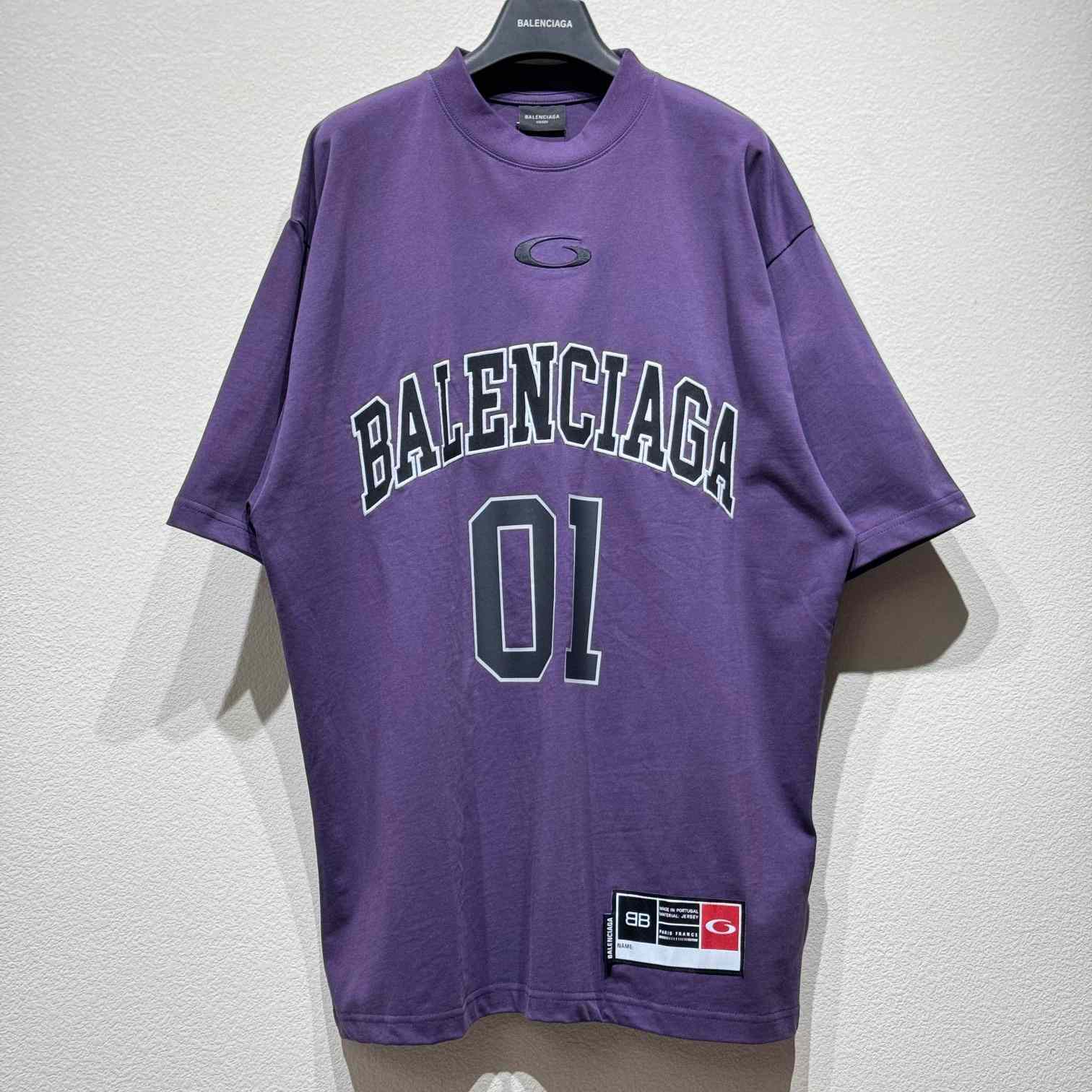Balenciaga Basketball Series - Oversized T-Shirt In Deep Purple Vintage Jersey - EUR FASHION