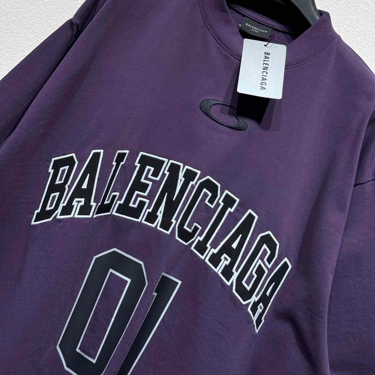 Balenciaga Basketball Series - Oversized T-Shirt In Deep Purple Vintage Jersey - EUR FASHION