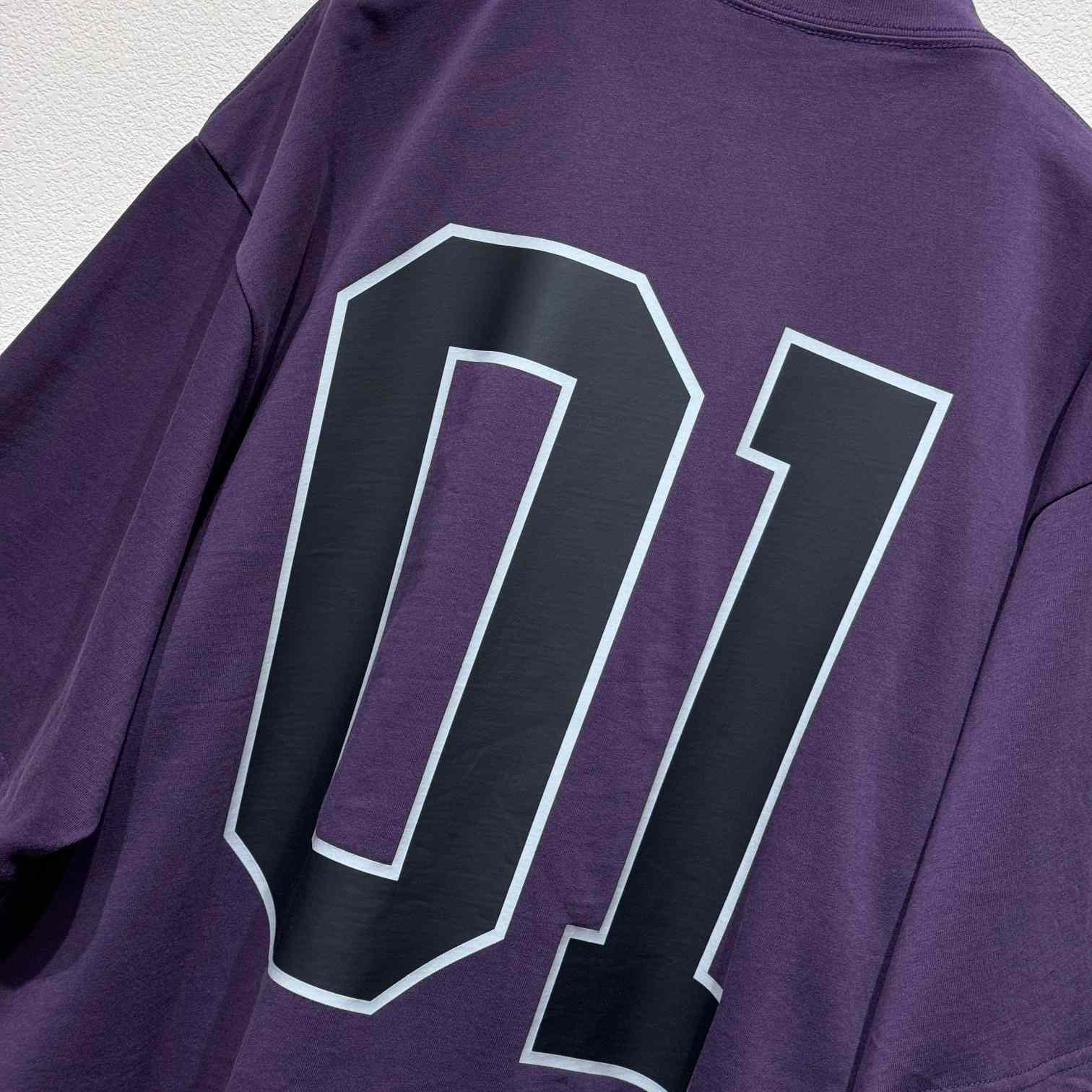 Balenciaga Basketball Series - Oversized T-Shirt In Deep Purple Vintage Jersey - EUR FASHION