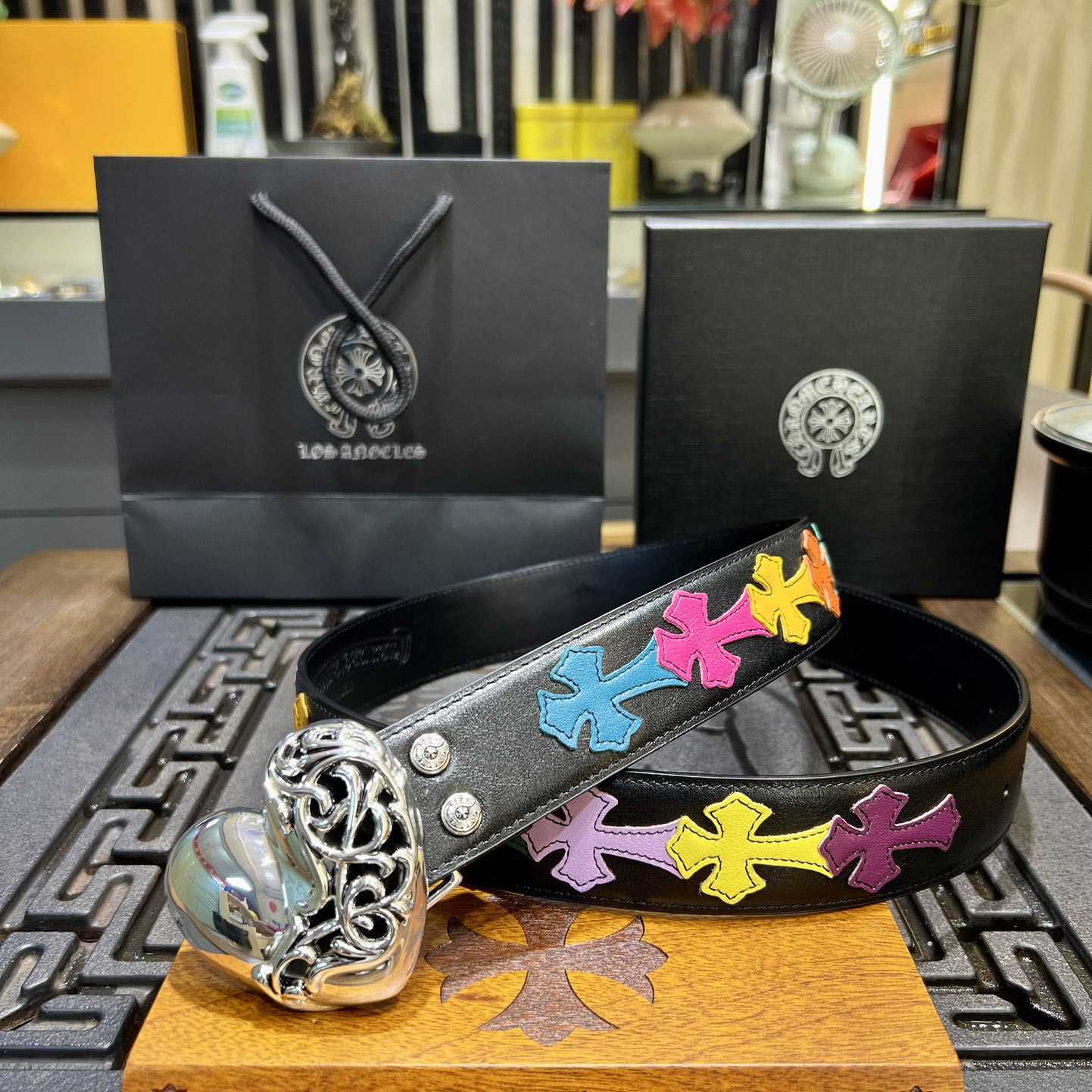 Chrome Hearts Colorful Cross Stitch CH Crochet Belt - EUR FASHION