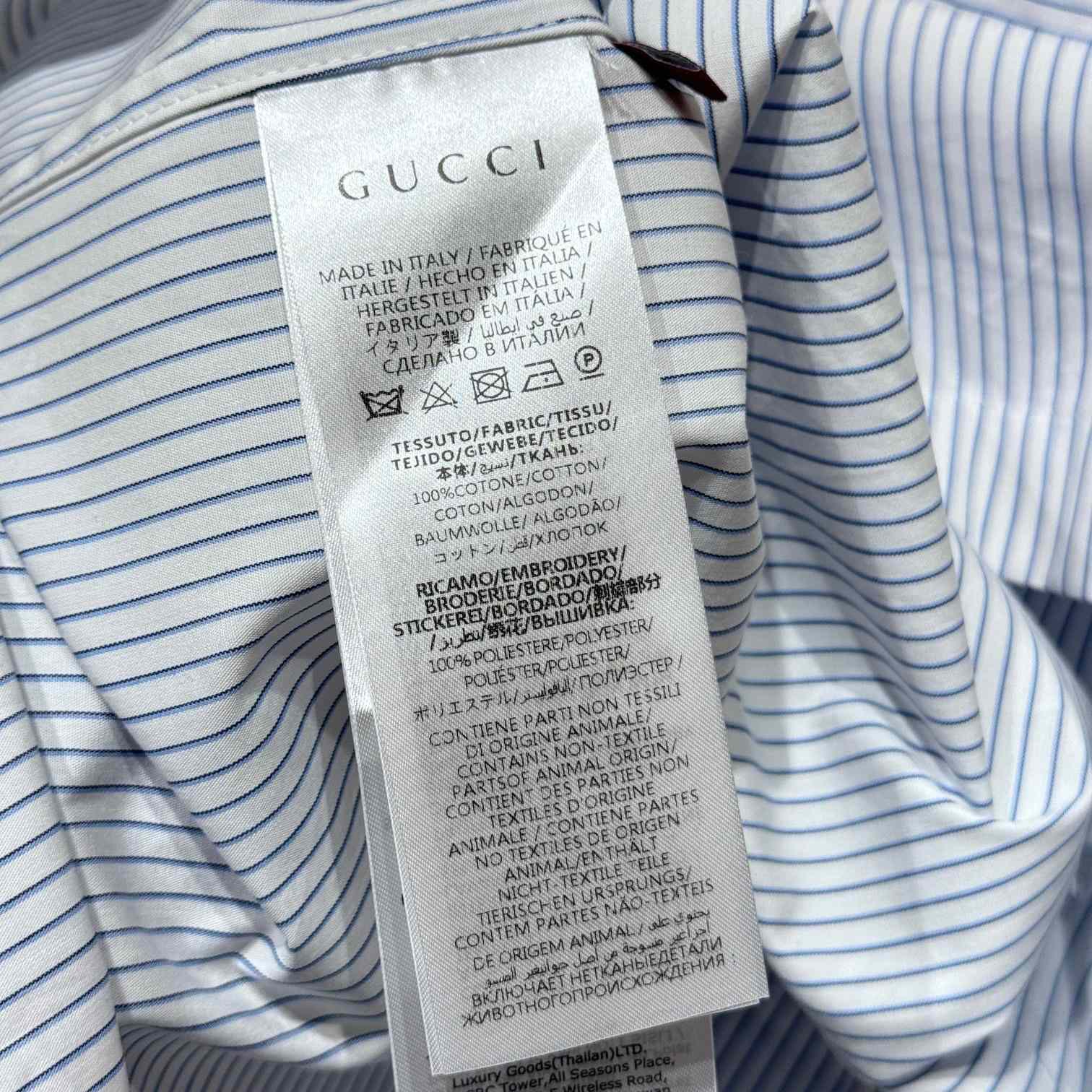 Gucci Embroidered Striped Cotton Shirt - EUR FASHION