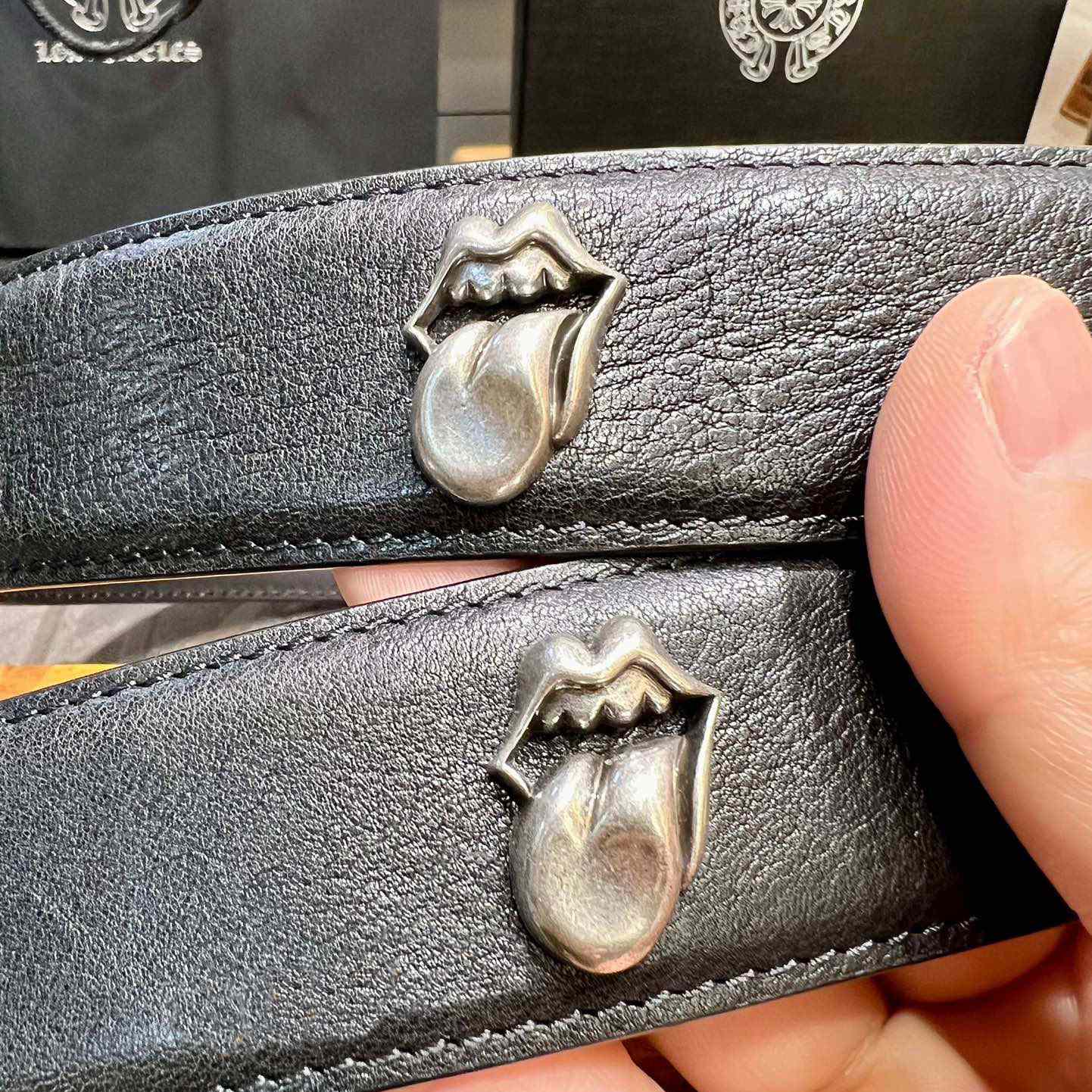 Chrome Hearts Rolling Stones Studded Belt & Buckle - EUR FASHION