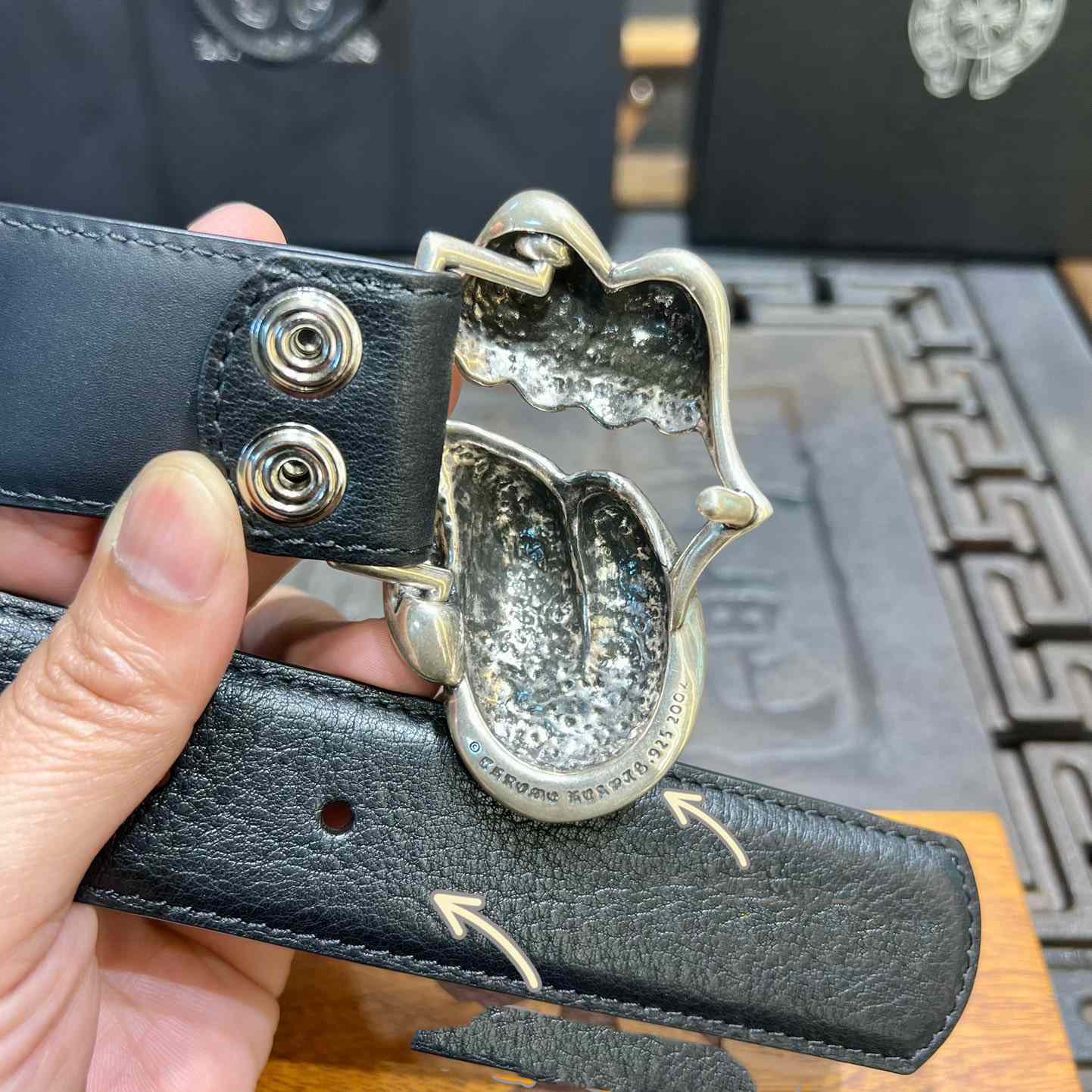 Chrome Hearts Rolling Stones Studded Belt & Buckle - EUR FASHION