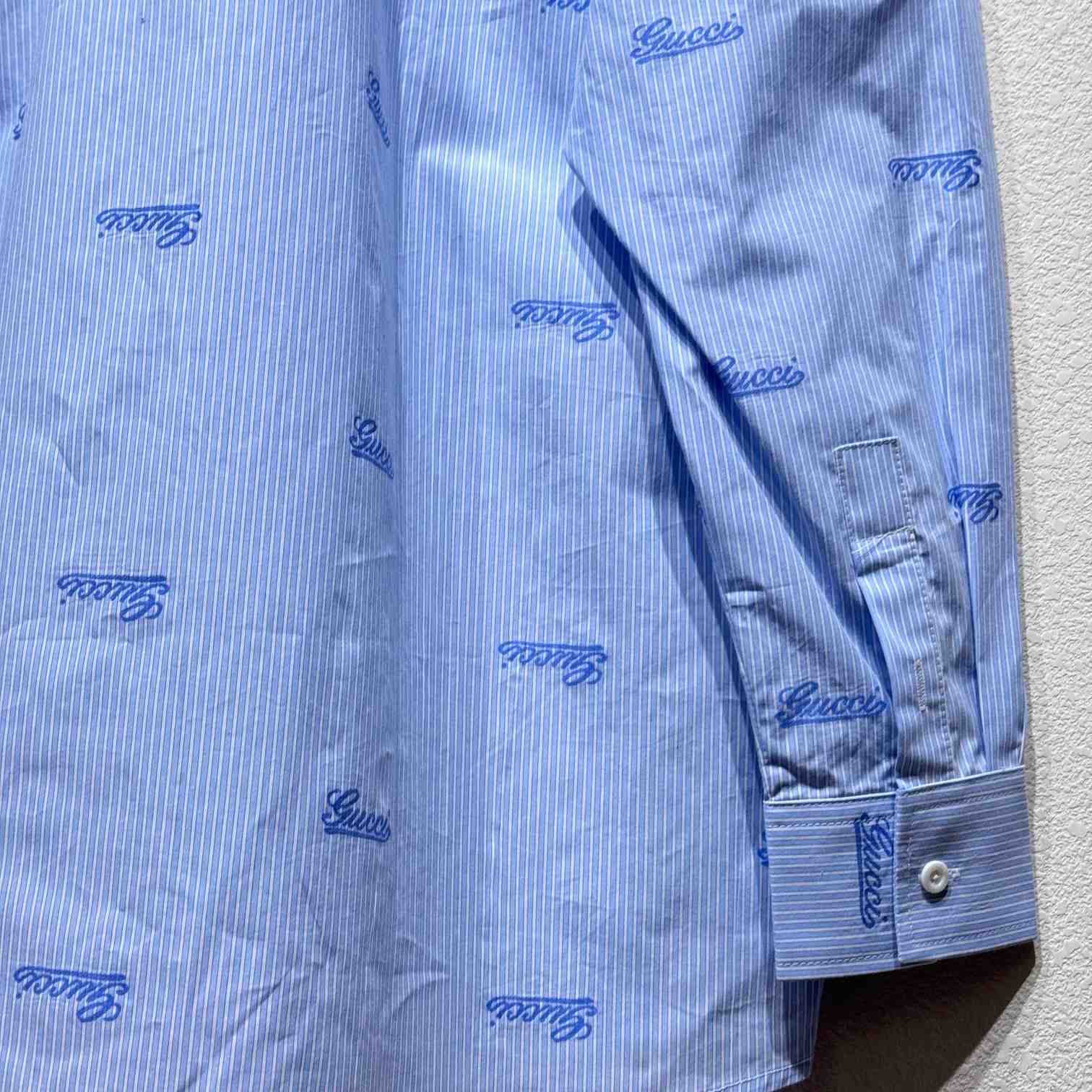 Gucci Embroidered Striped Cotton Shirt - EUR FASHION