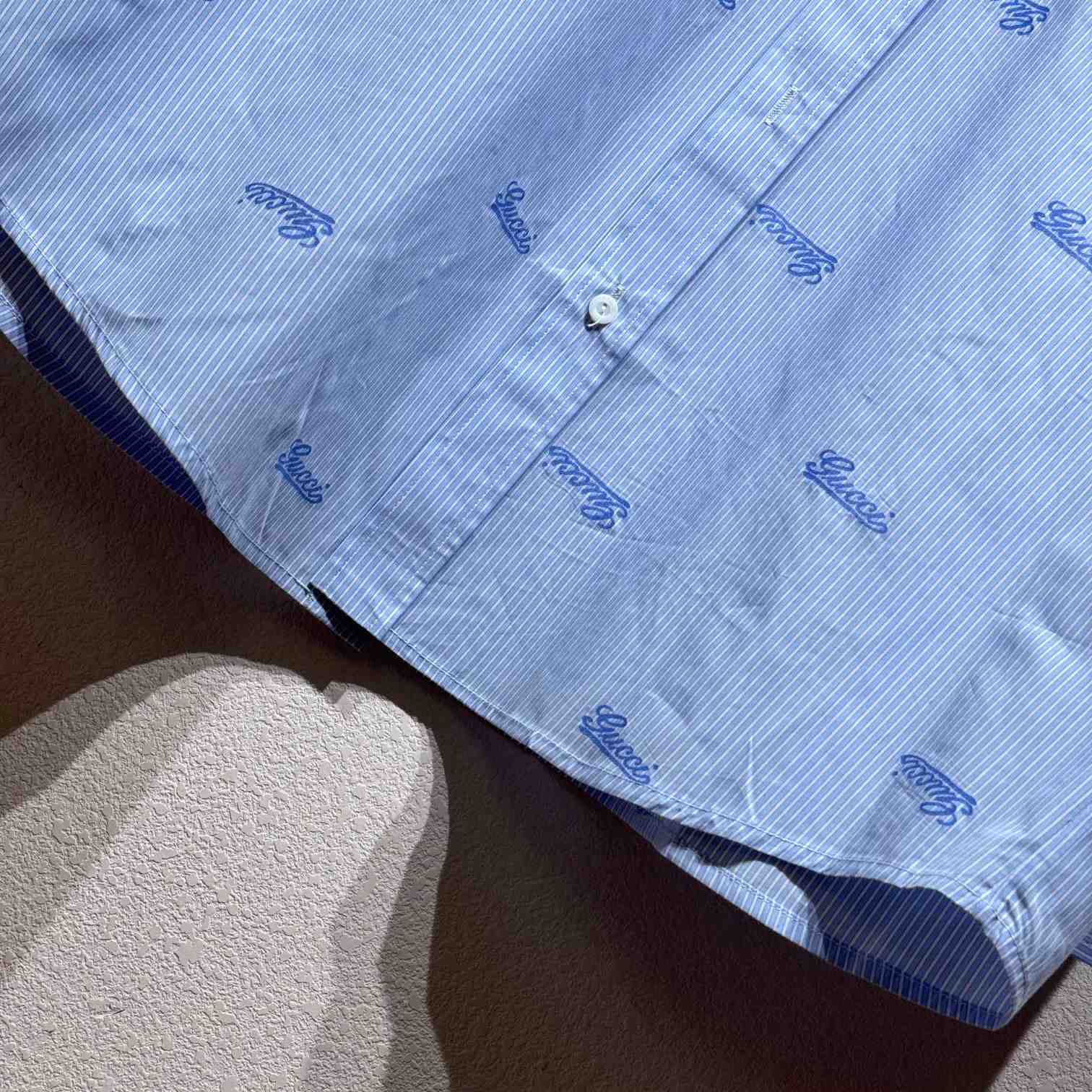 Gucci Embroidered Striped Cotton Shirt - EUR FASHION