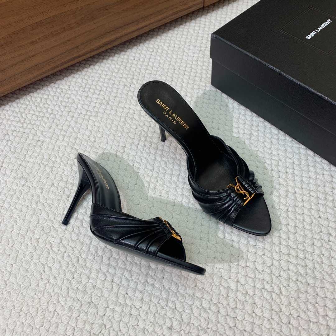 Saint Laurent Babylone Mules In Smooth Leather  - EUR FASHION