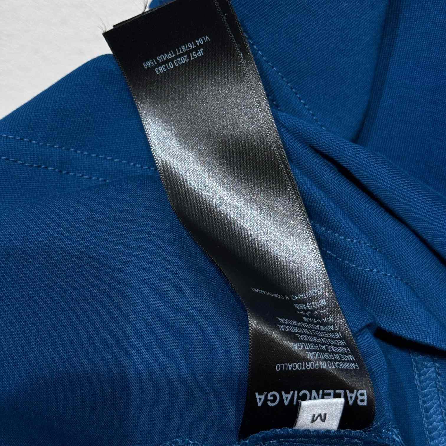 Balenciaga PP Krit Oversized T-Shirt In Dark Blue Dry Jersey - EUR FASHION