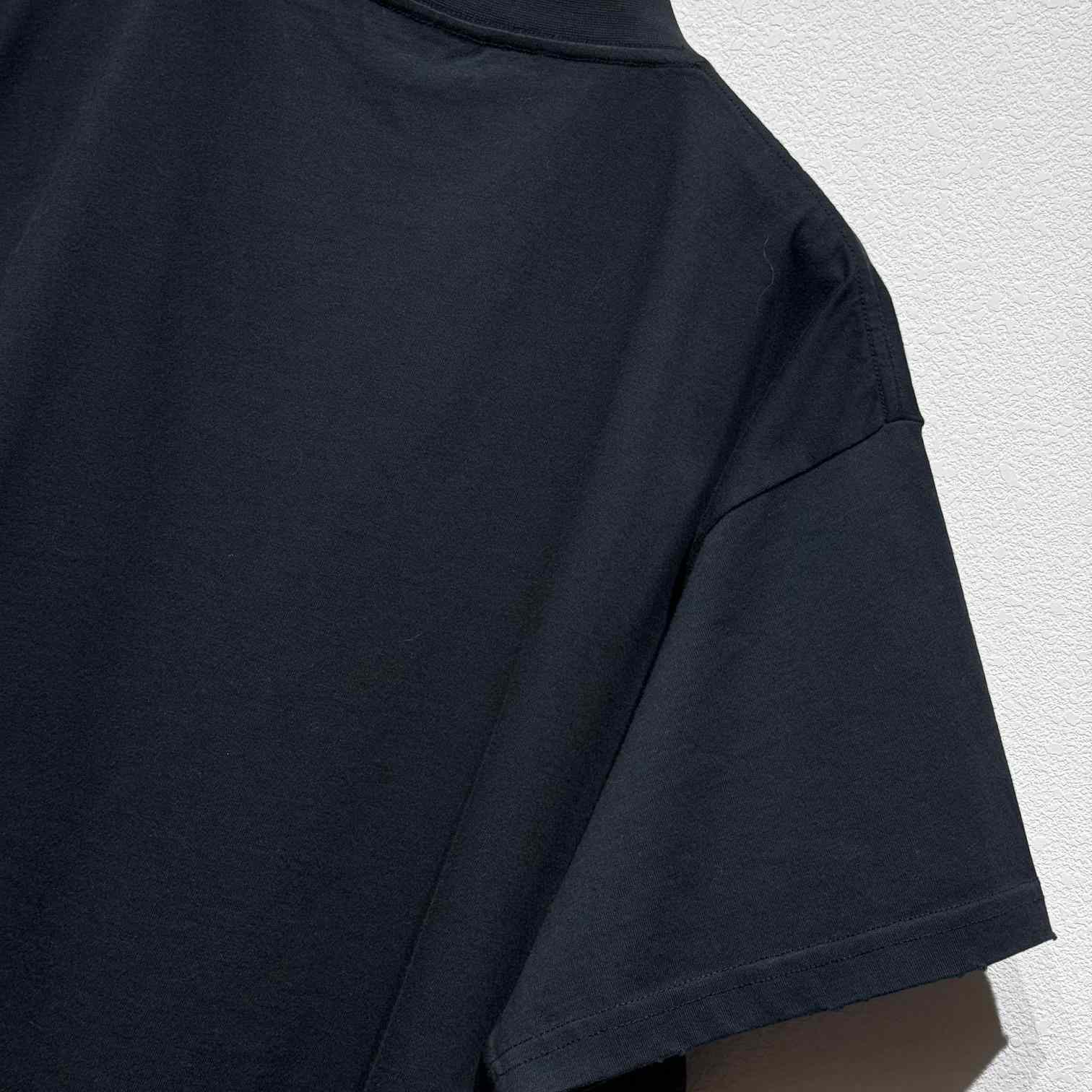 Balenciaga Michelle Boxy T-Shirt In faded Washed Black Dry Jersey - EUR FASHION