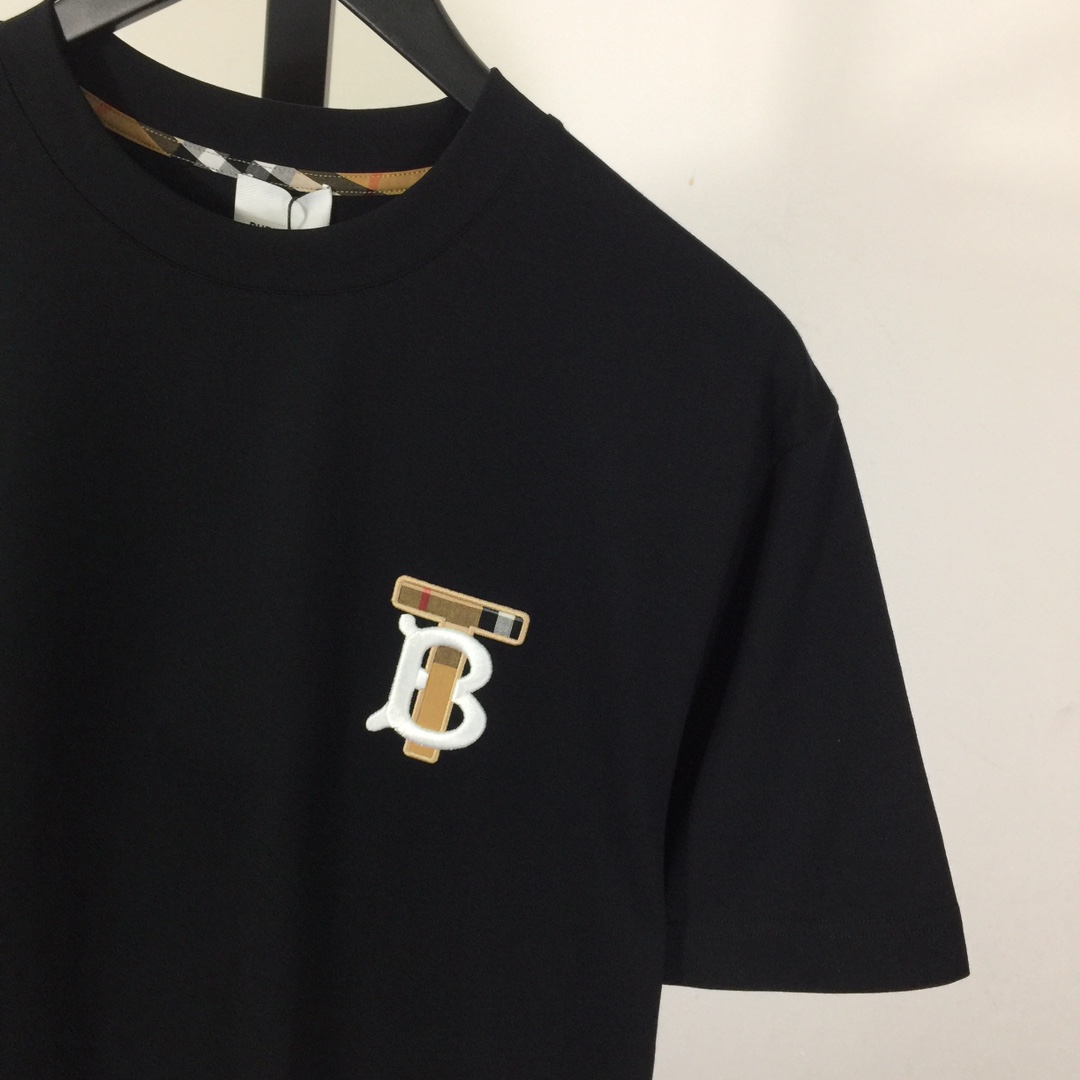 Burberry Embroidered TB Lettering Cotton T-shirt - EUR FASHION