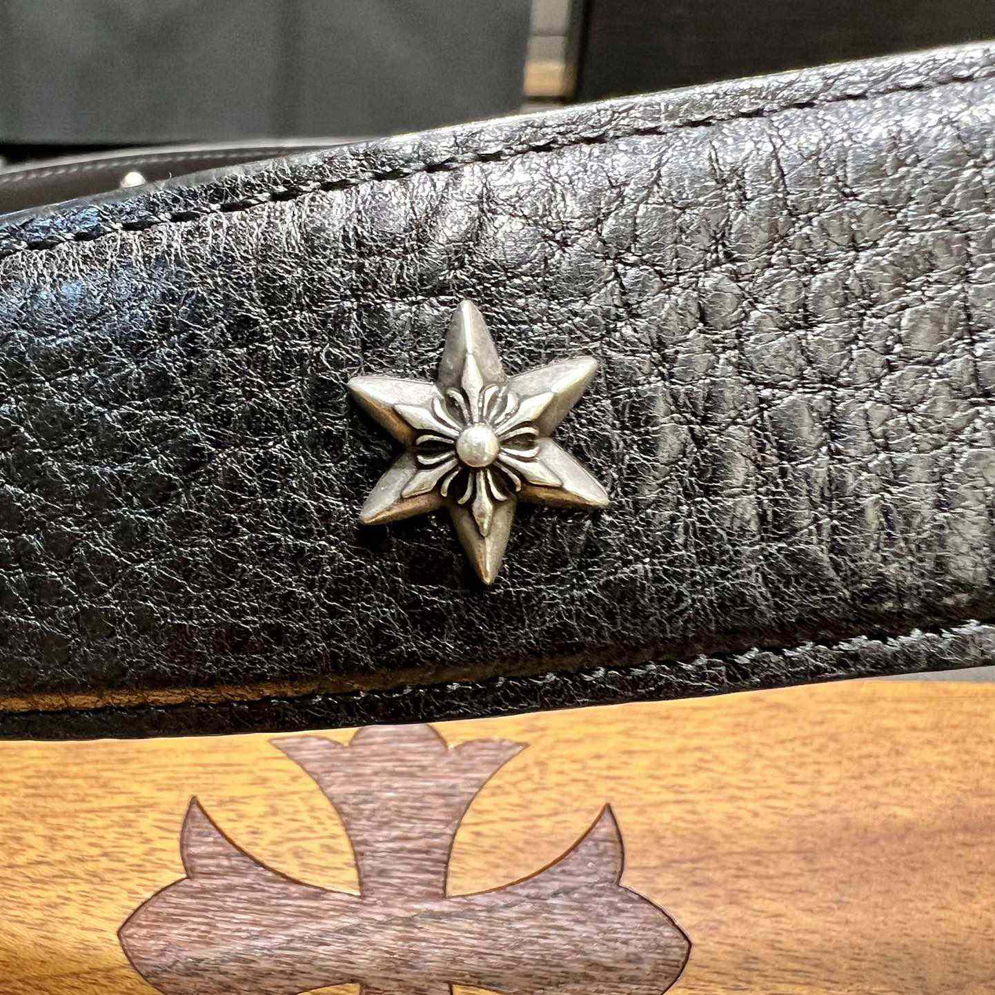 Chrome Hearts Retro Punk Rock Genuine Leather Belt   38MM - EUR FASHION