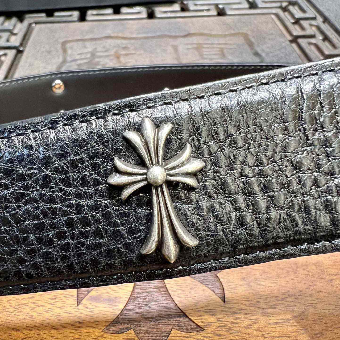 Chrome Hearts Retro Punk Rock Genuine Leather Belt   38MM - EUR FASHION