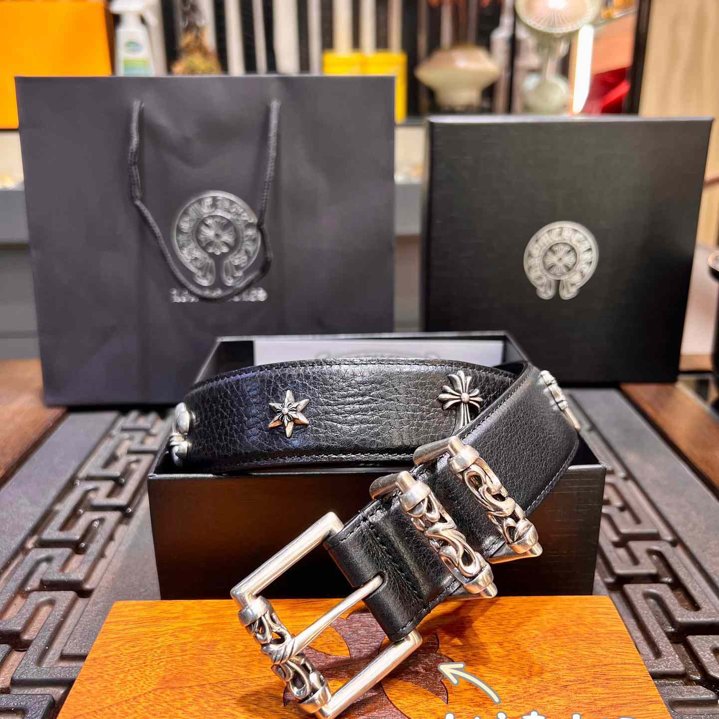 Chrome Hearts Retro Punk Rock Genuine Leather Belt   38MM - EUR FASHION