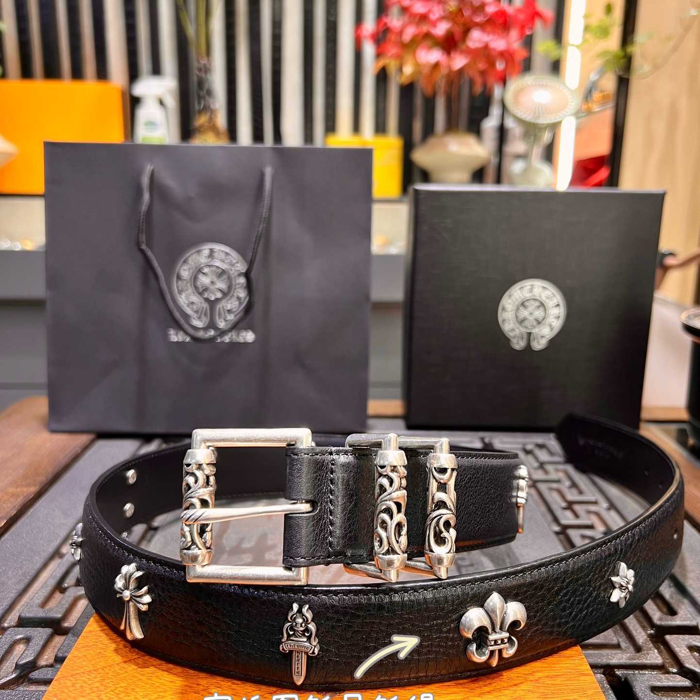 Chrome Hearts Retro Punk Rock Genuine Leather Belt   38MM - EUR FASHION