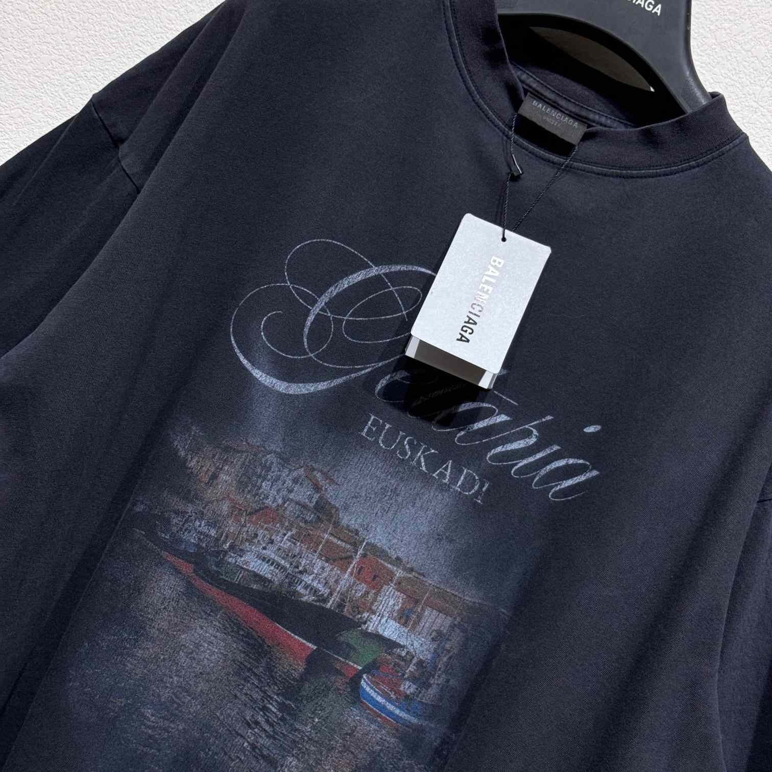Balenciaga Getaria T-Shirt Oversize Fit In Washed Black Tubular Jersey - EUR FASHION